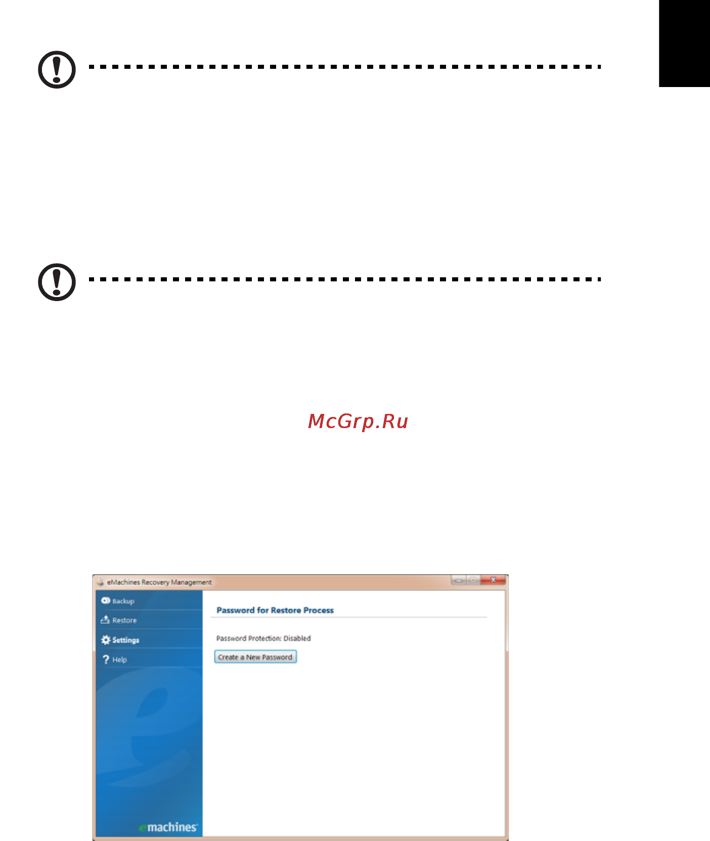 E-Machines eM355 [463/1913] Emachines recovery management