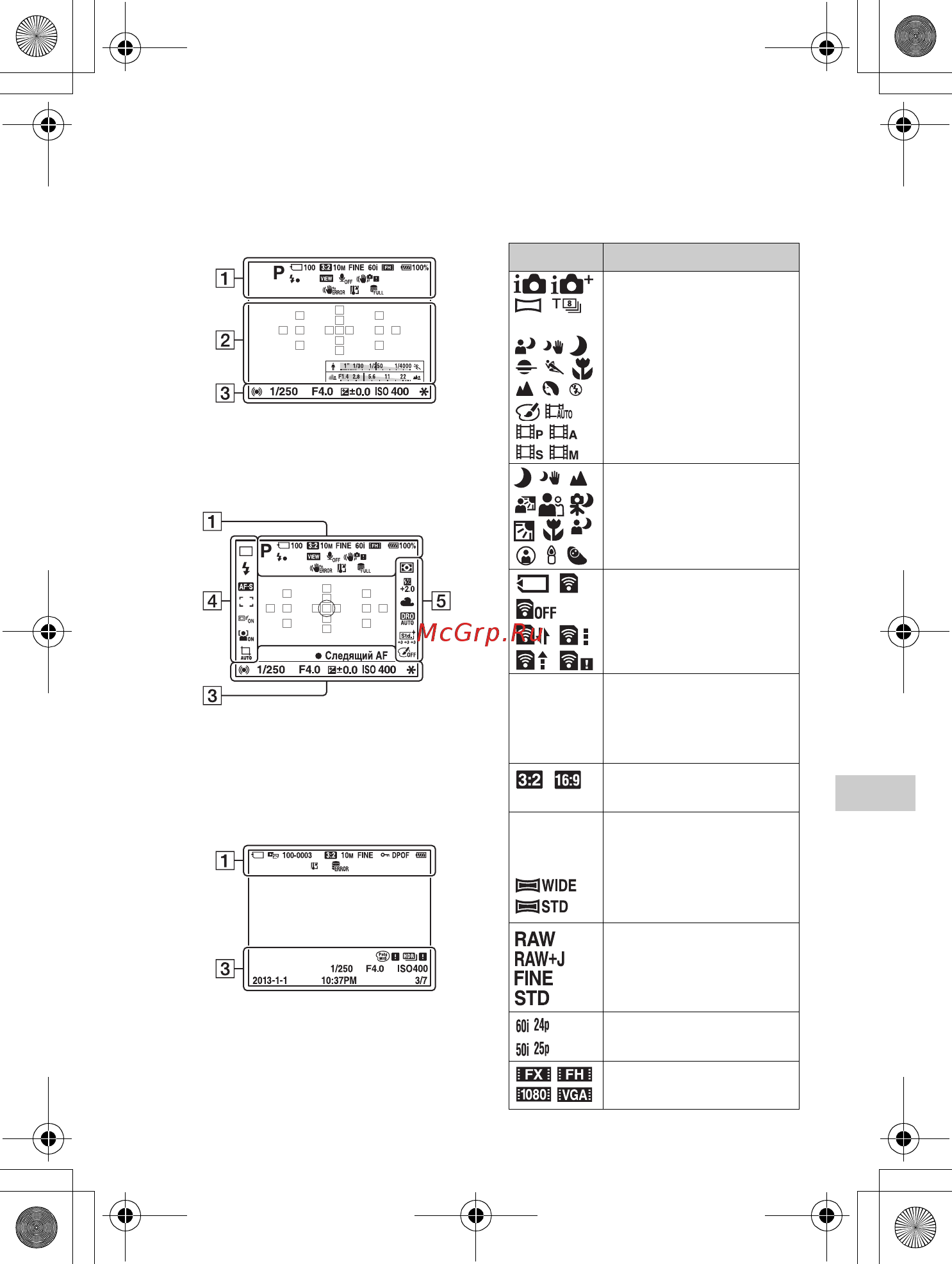 Sony SLT-A58 [47/66] Для воспроизведения отображение основной информации