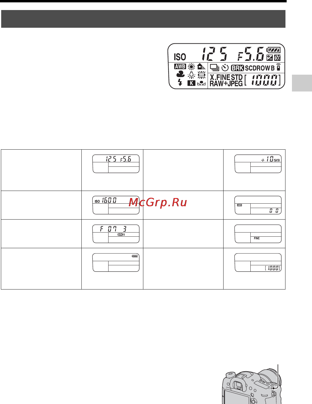 Sony SLT-A99 [141/226] Перелік індикаторів інформаційного дисплея