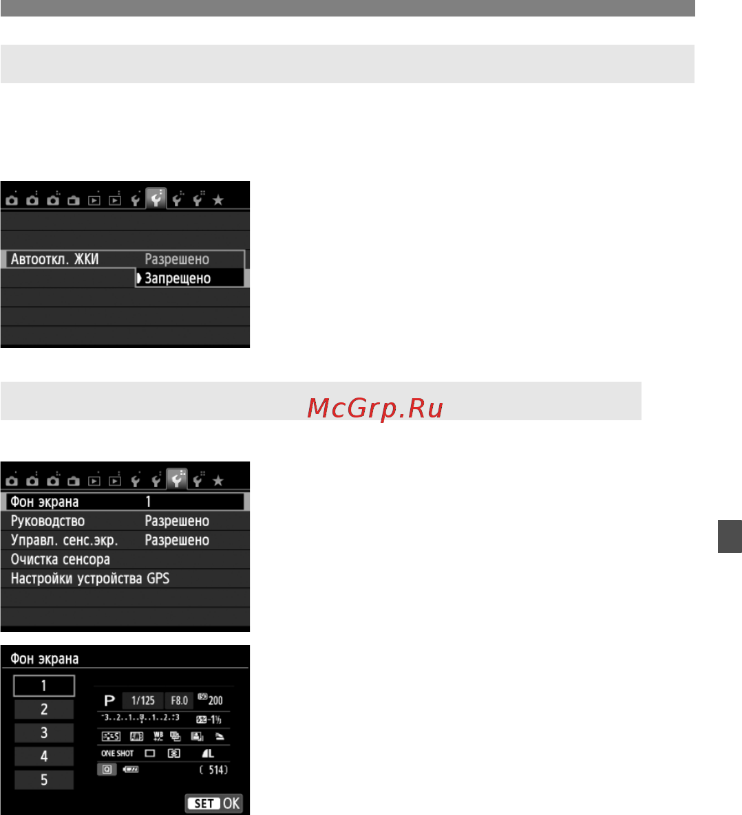 Canon EOS 700D+EF-S 18-135 IS STM [217/388] Изменение цвета экрана параметров съемки