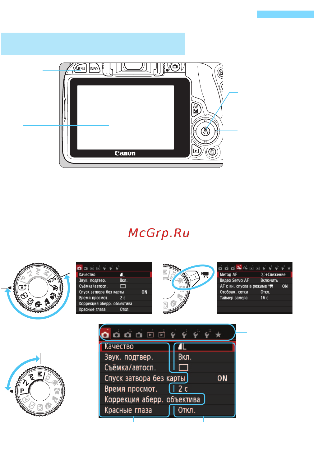 Canon EOS 100D Body [370/388] Использование меню