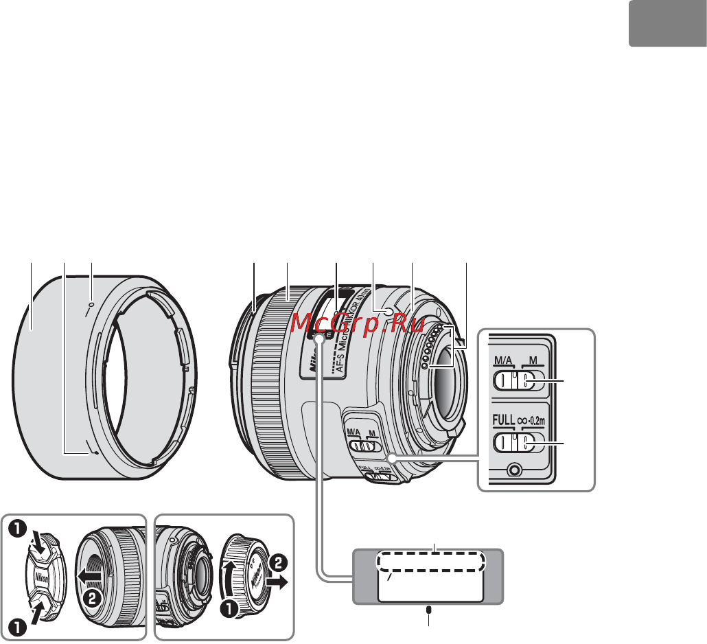 Nikon AF-S DX NIKKOR 40mm f/2.8G ED [13/168] Parts of the lens