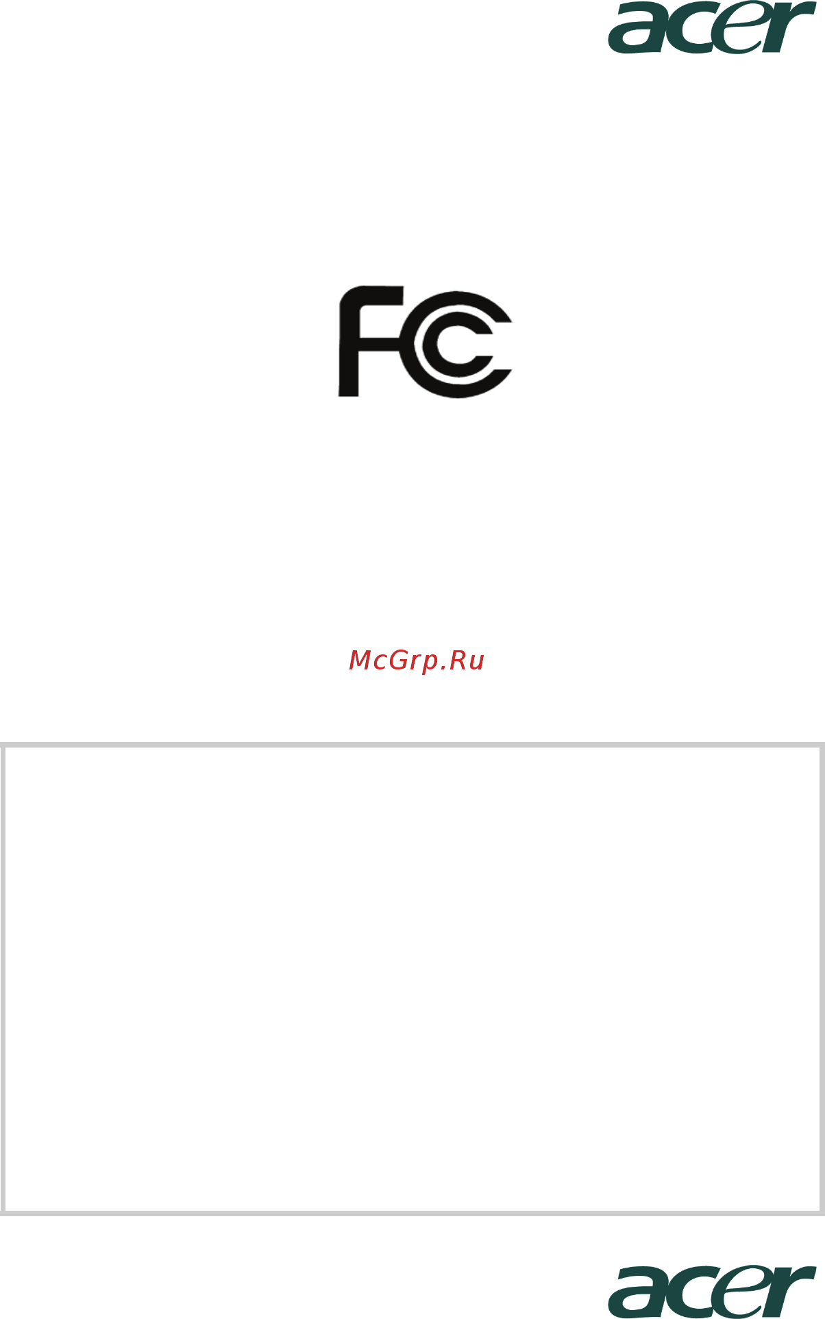 Acer eMachines EZ1700, PW.NC3E9.006 [67/72] Federal communications commission declaration of conformity