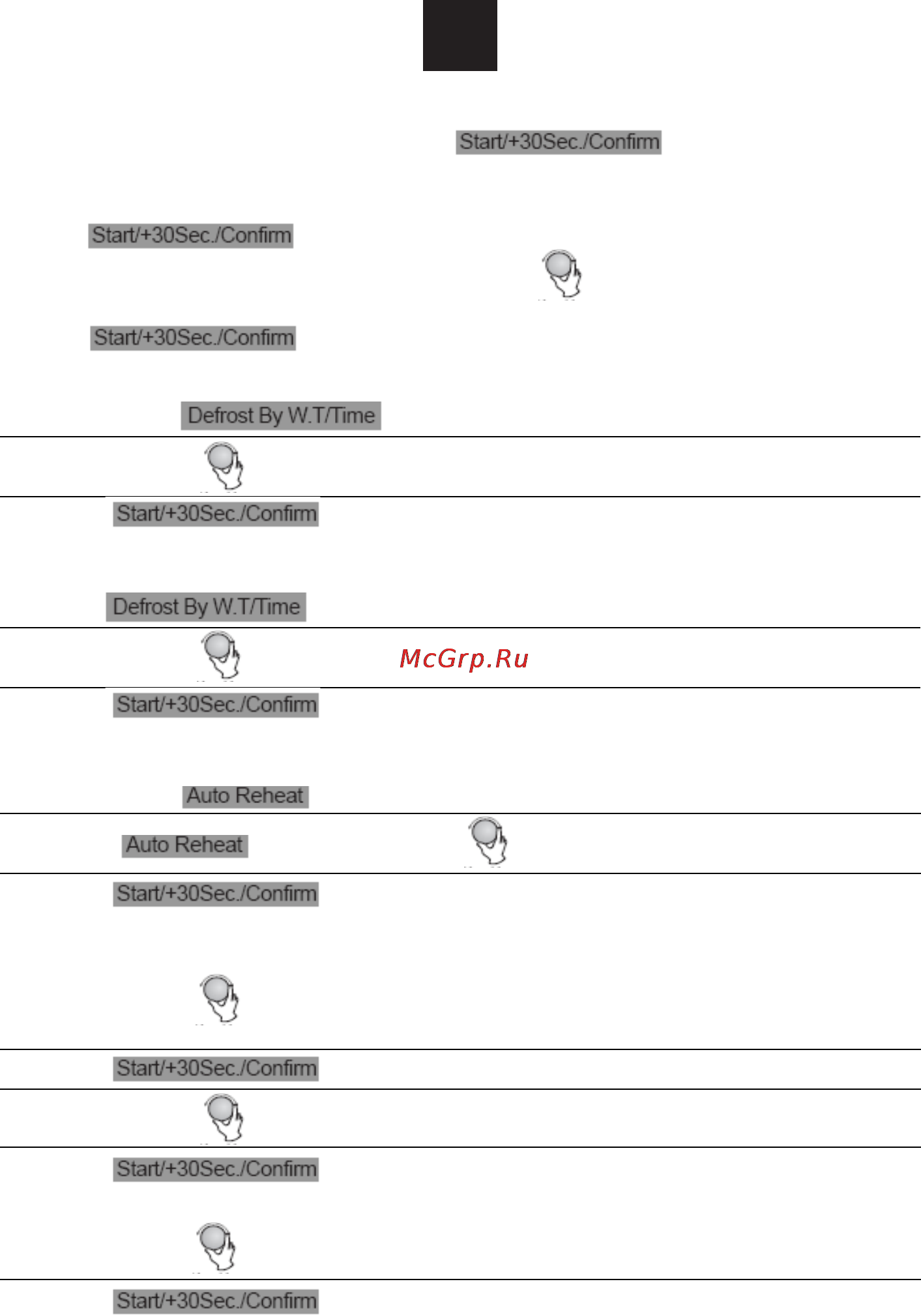 Candy MIC 201 EX [73/93] Вправо выберите автоматический режим от a 1 до a 8 эти режимы
