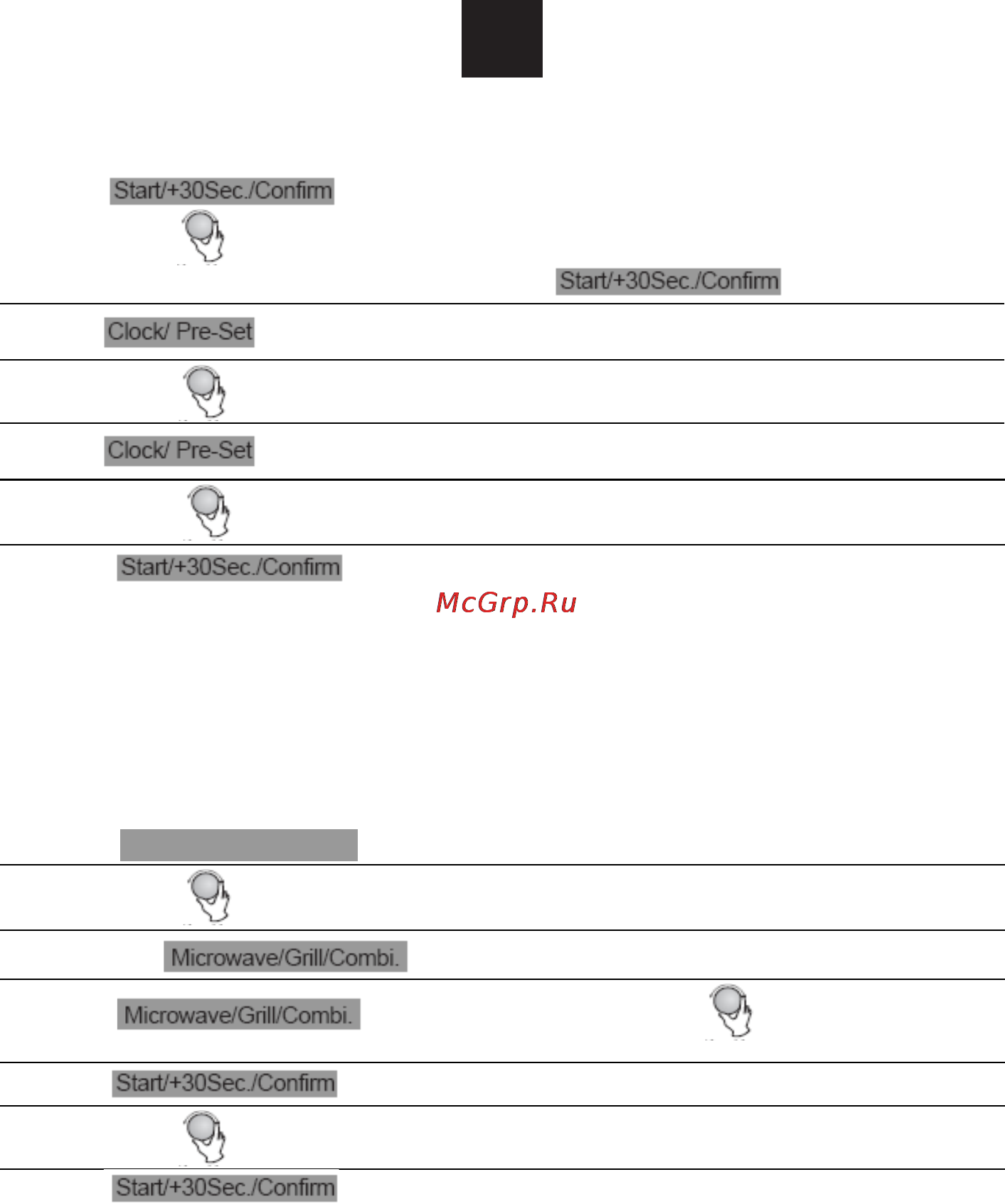 Candy MIC 25 GDFX [60/93] Ještě jednou nebo otáčejte knoflíkem