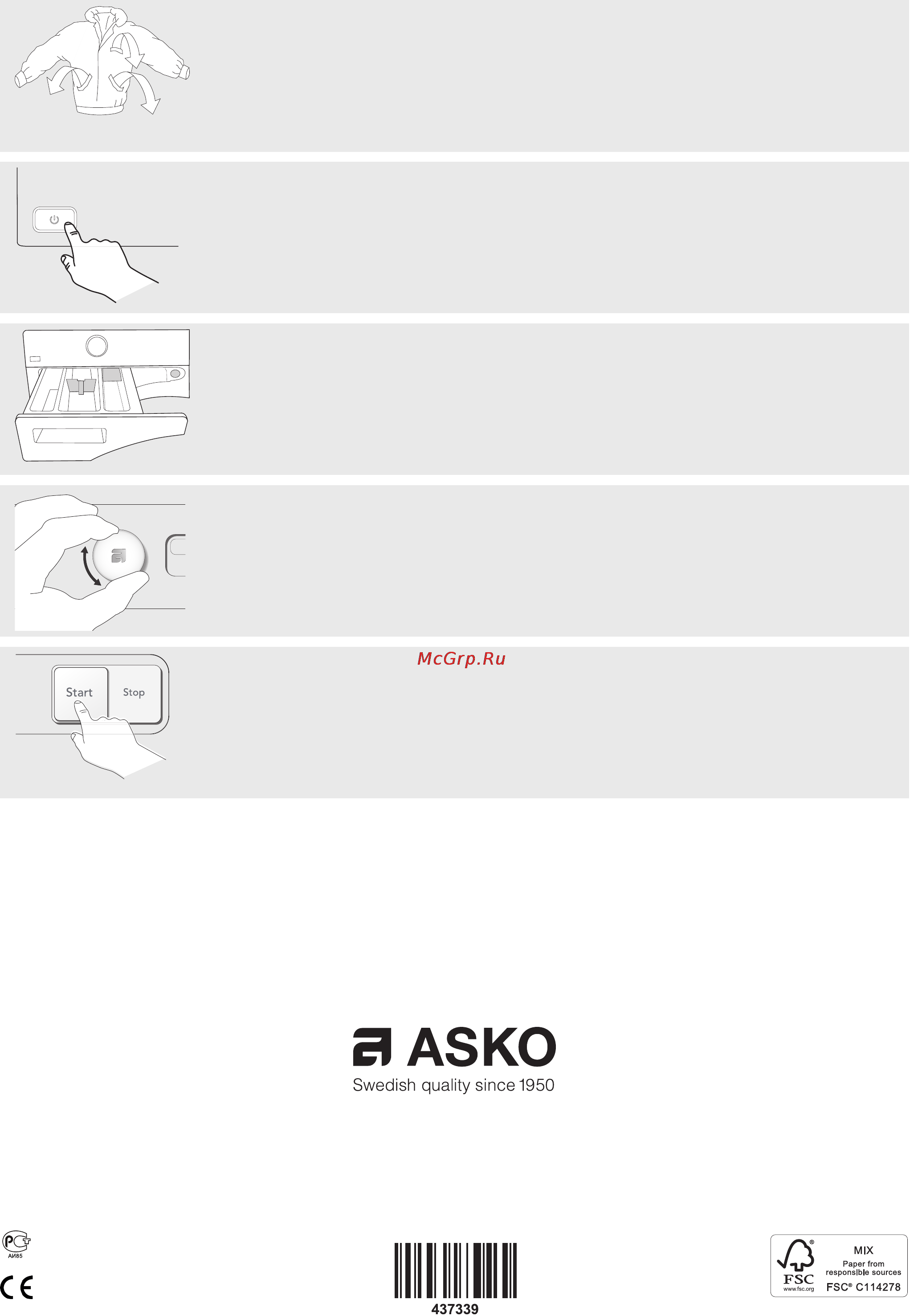 Asko W68843 W [36/36] Включите главный выключатель электропитания