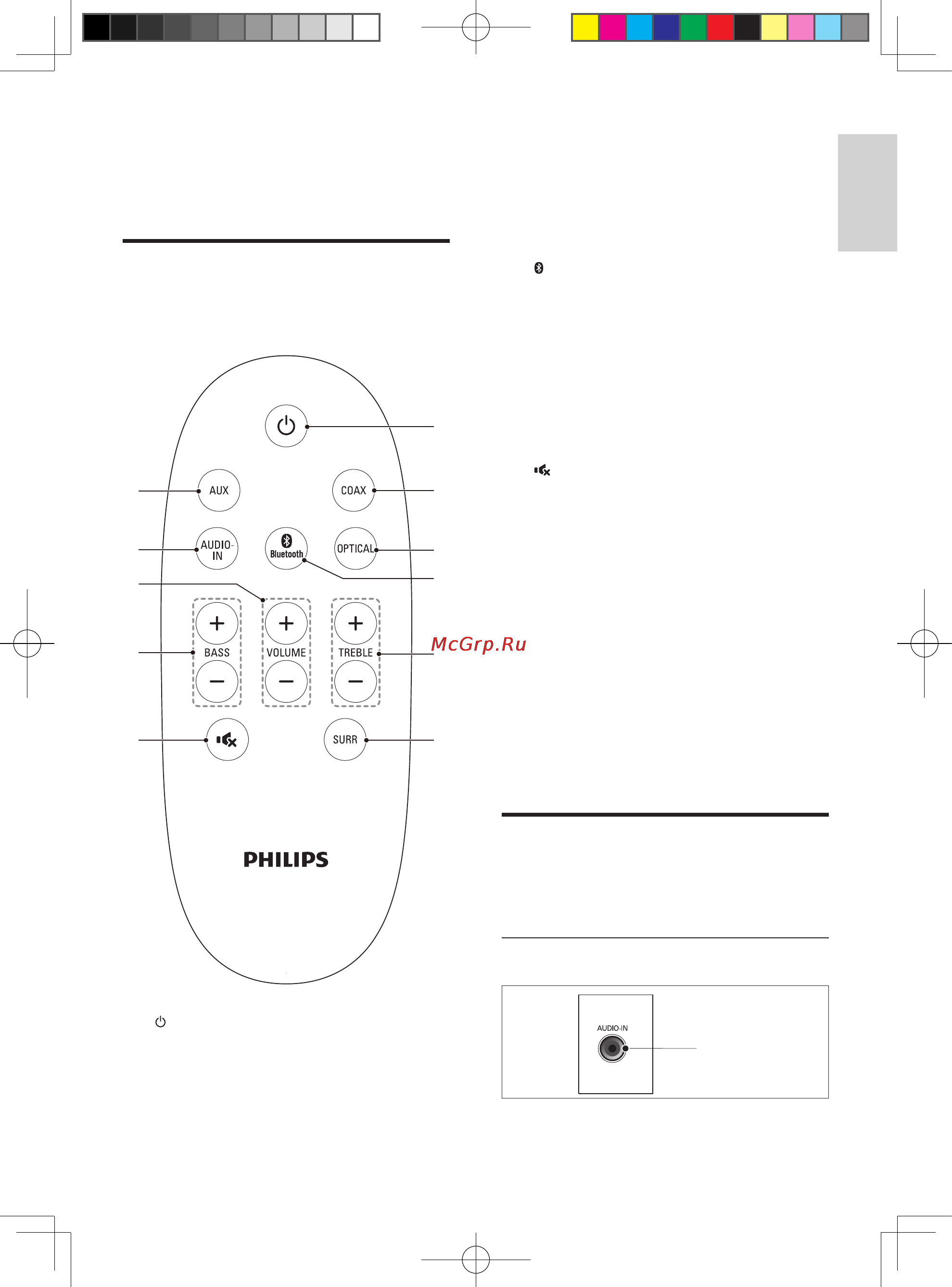 Philips HTL2110/12 [7/44] Основное устройство