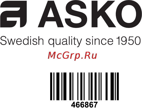 Asko RF2826S Инструкция по эксплуатации онлайн [16/16] 82995
