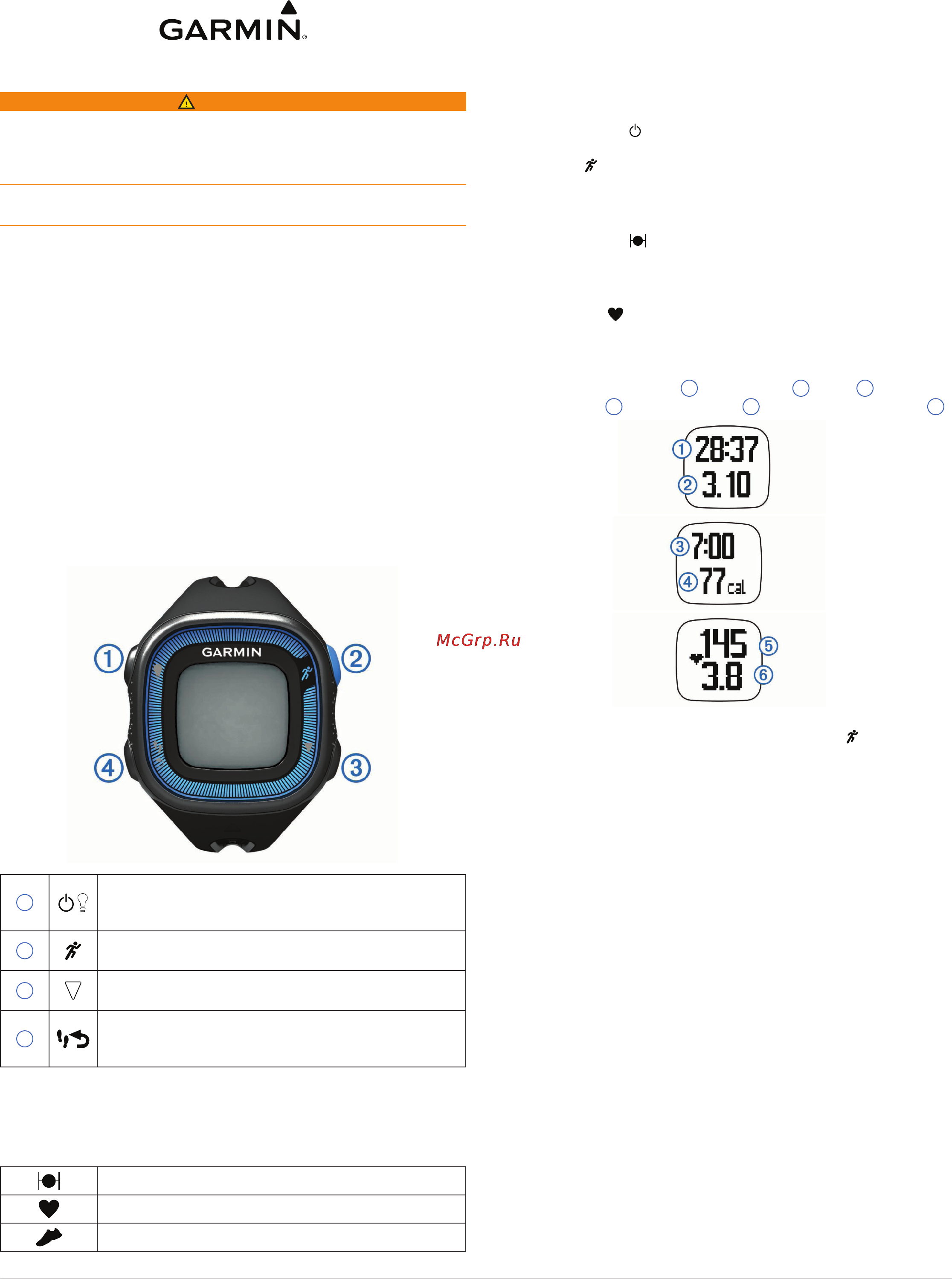 Garmin Forerunner 15 Black/Green GPS HRM Инструкция по эксплуатации онлайн
