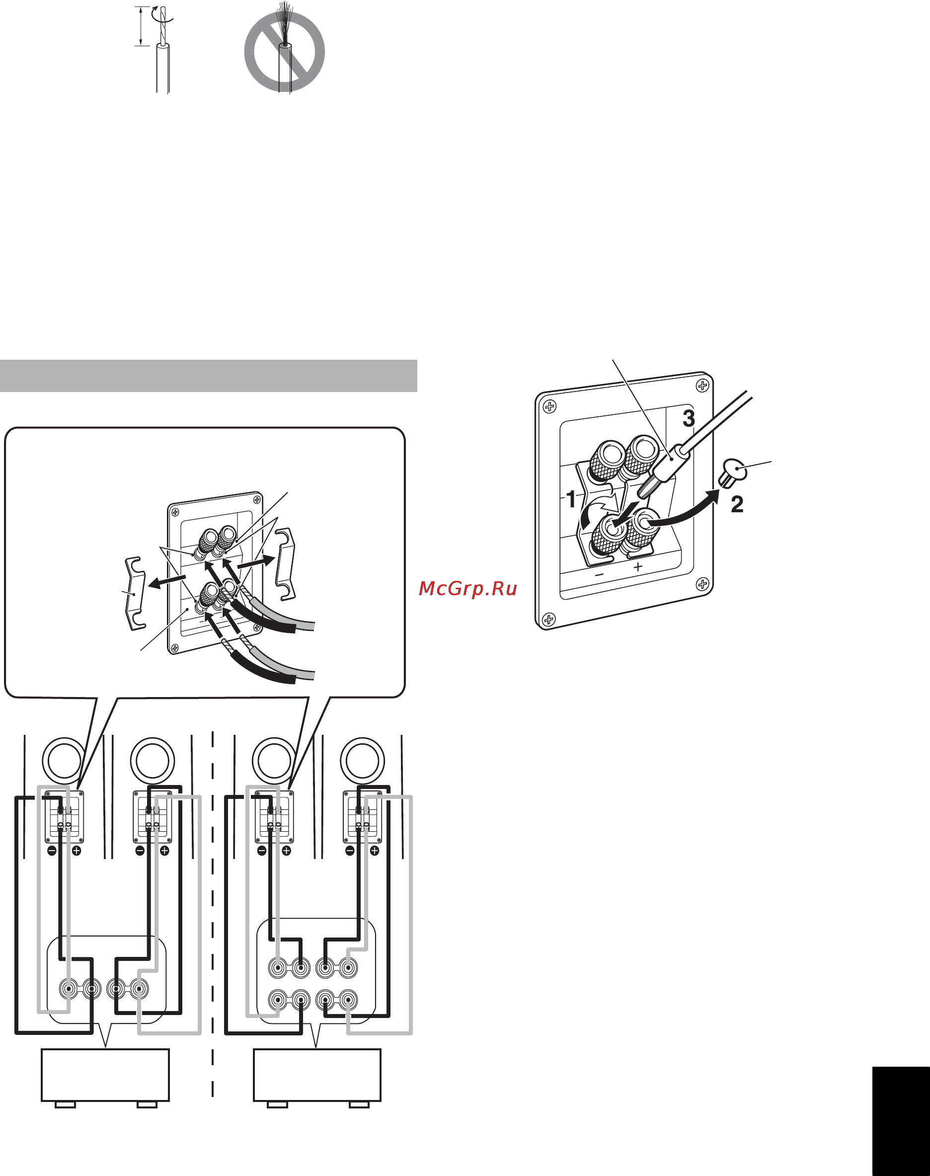 Yamaha NS-F700 White [17/36] Anschlüsse mit doppelkabel