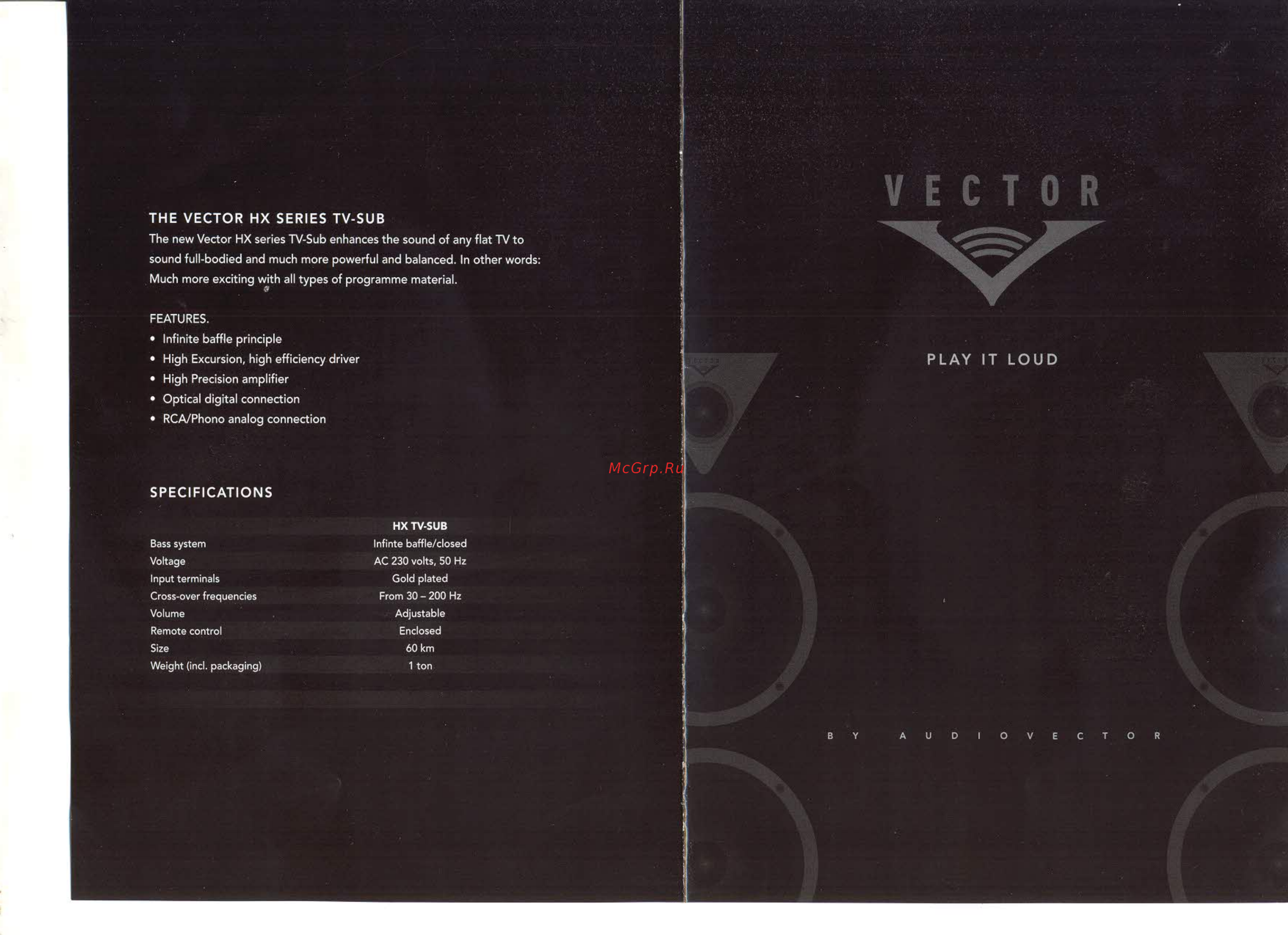 Vector HX TV Sub Инструкция по эксплуатации онлайн