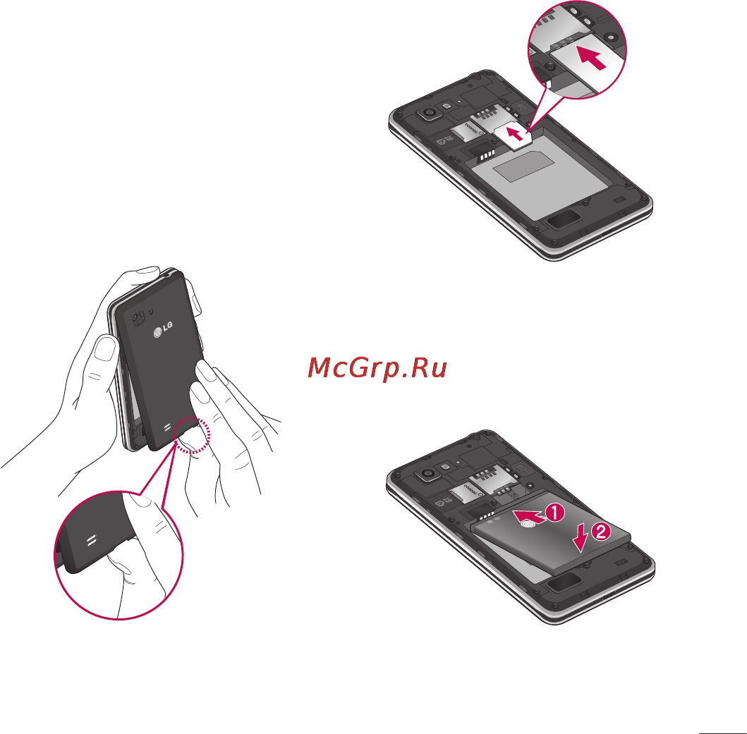 LG P880 Optimus 4X HD [25/214] Установка sim карты и аккумулятора