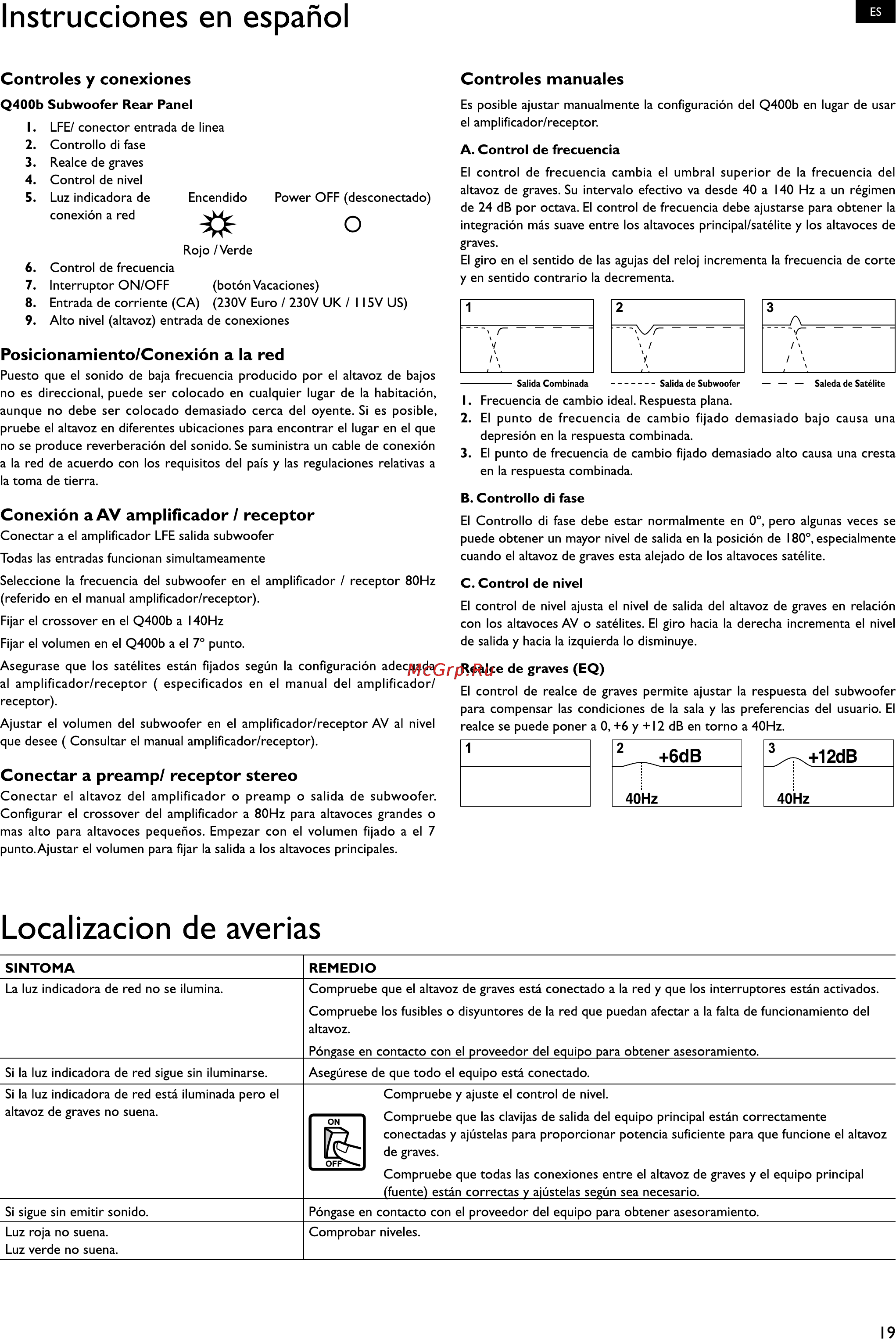 Kef Q400B Black Oak [19/32] Instrucciones en español