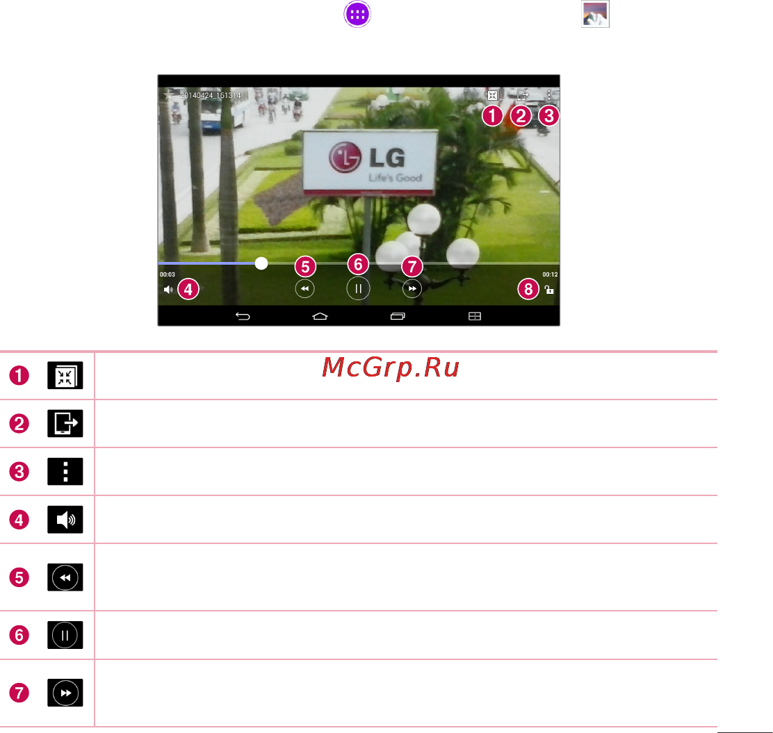 LG V700 G Pad 10.1 [165/204] Playing a video