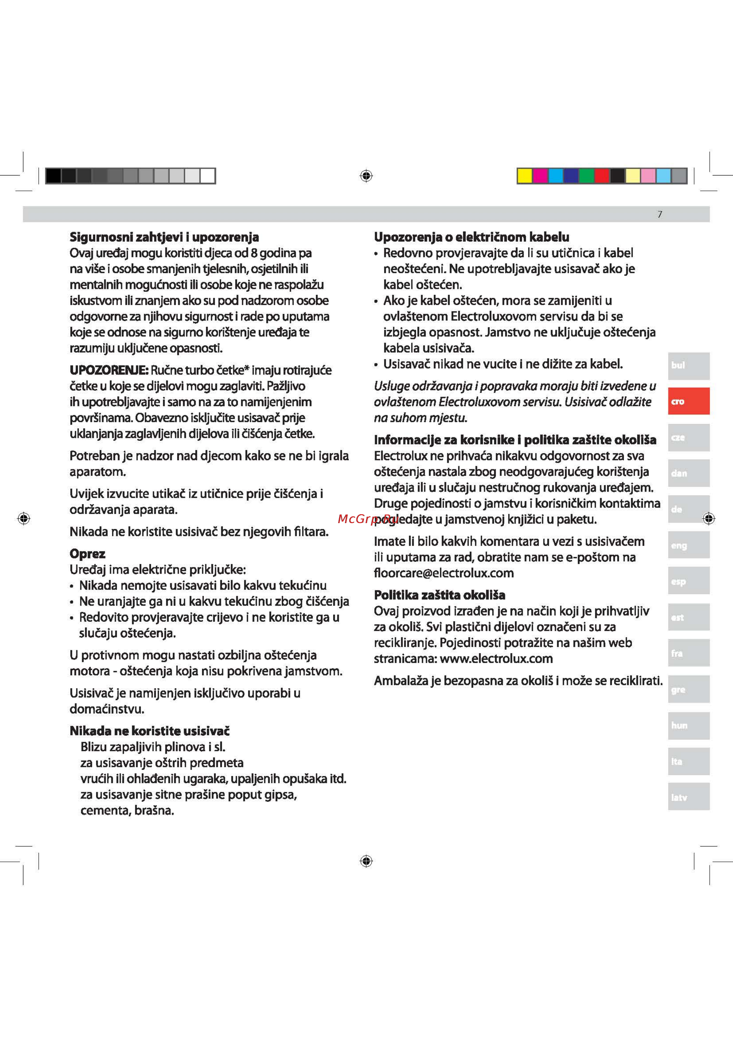 Electrolux Ultra Silencer USENERGY [7/80] Informacije za korisnike i politika zastite okoliia