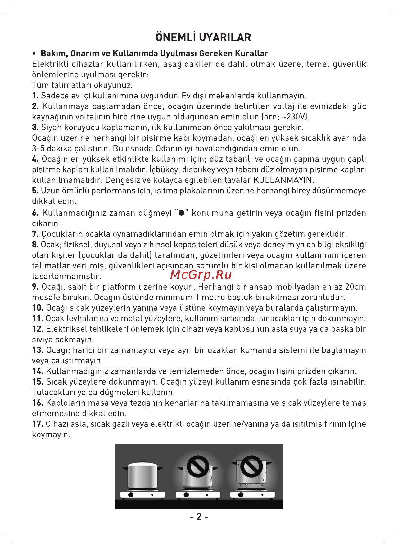 Sinbo SCO-5030 [3/20] Ónemlí uyarilar