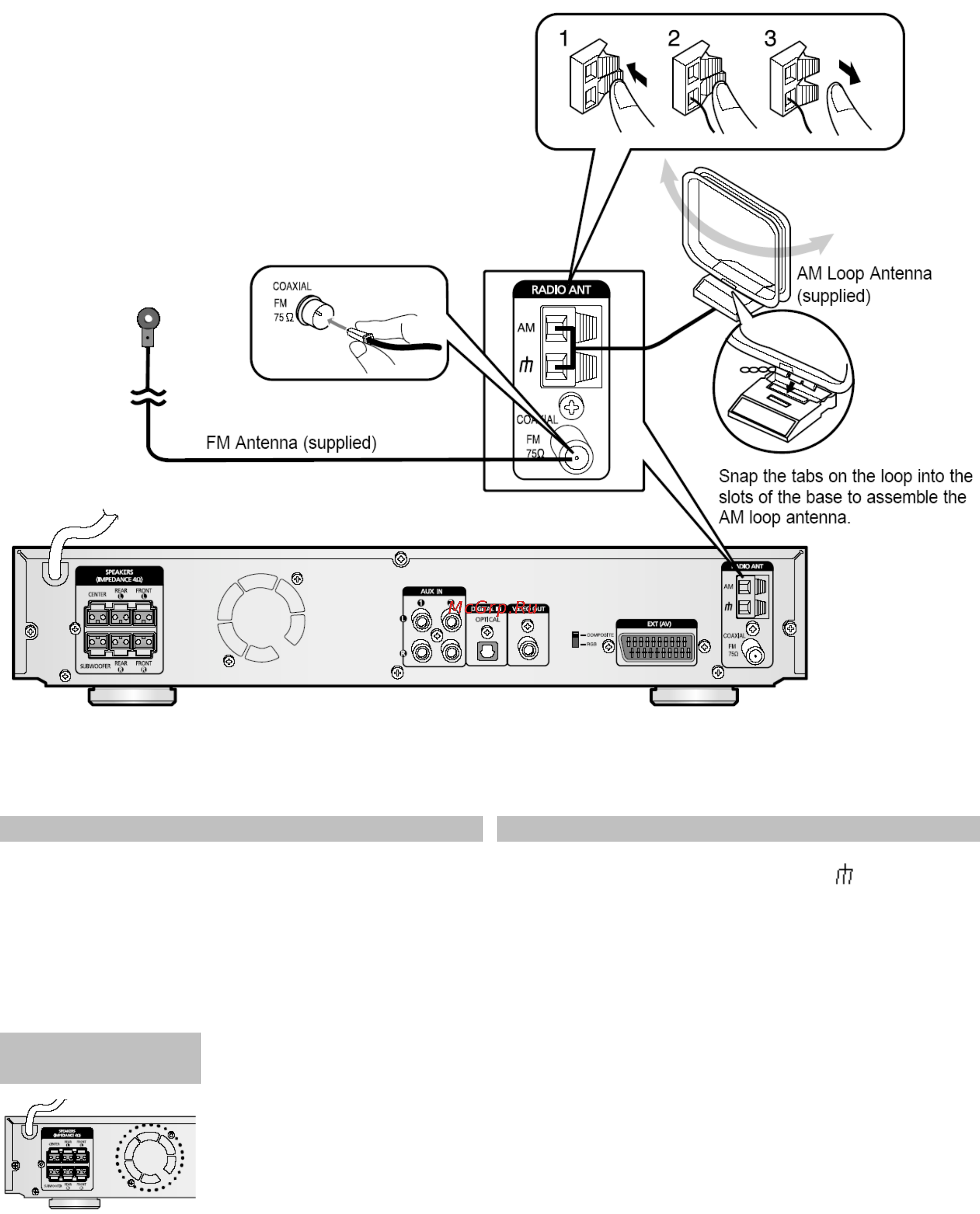 Samsung HT-KD800 [15/91] Подсоединение fm и am антенн