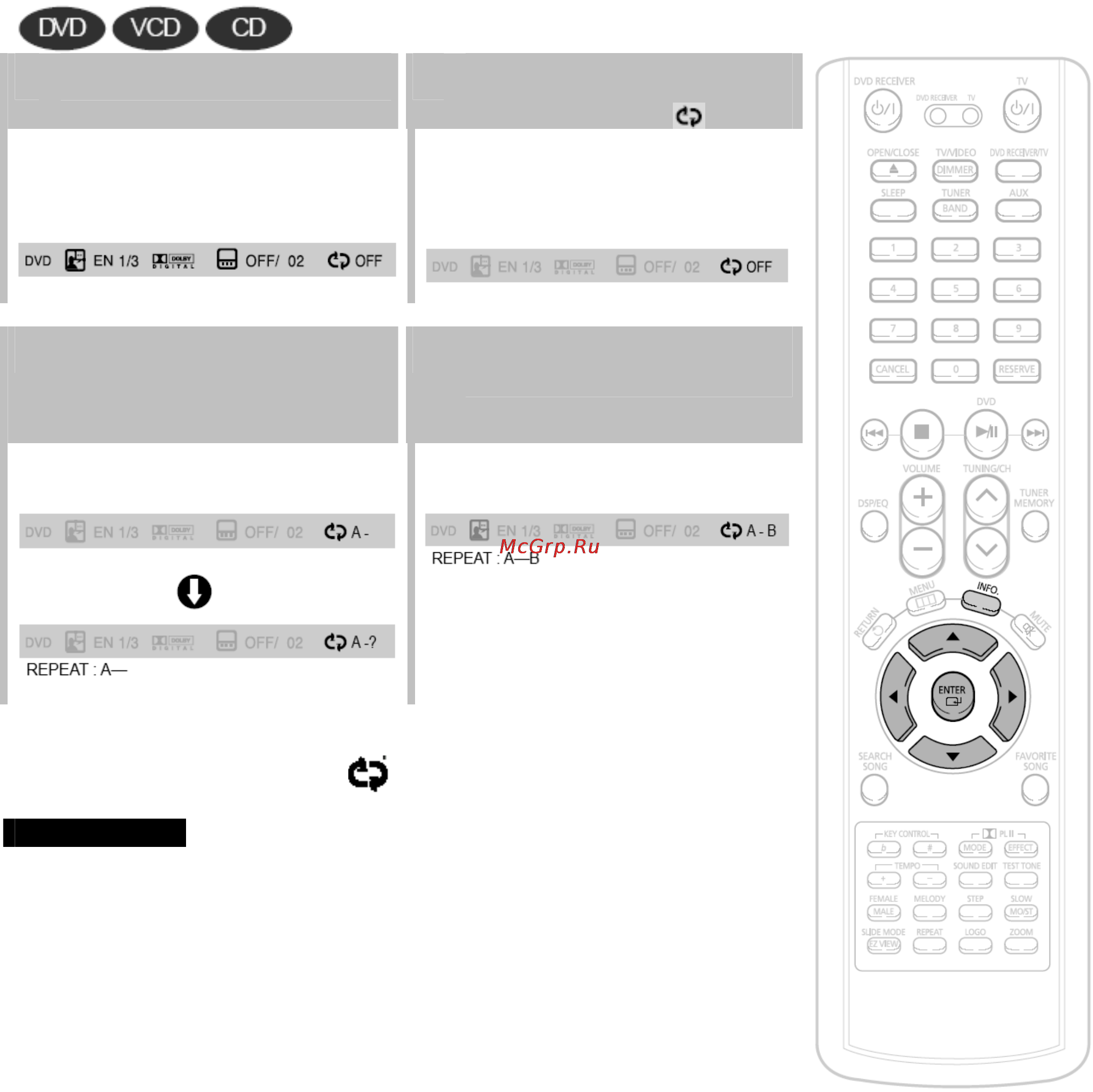 Samsung HT-KD800 [30/91] Повтор фрагмента между точками a b