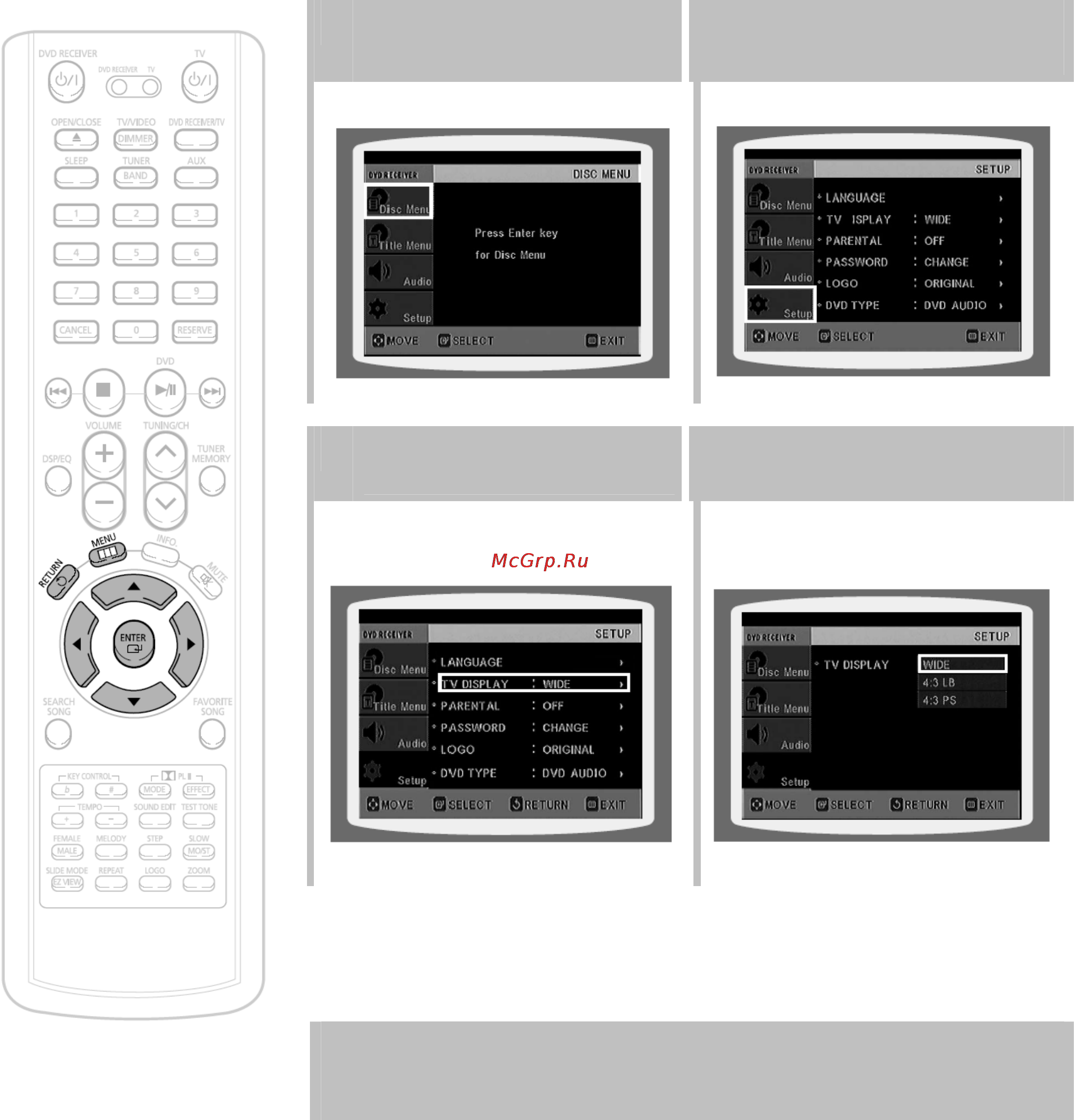 Samsung HT-KD800 [40/91] Настройка формата экрана телевизора