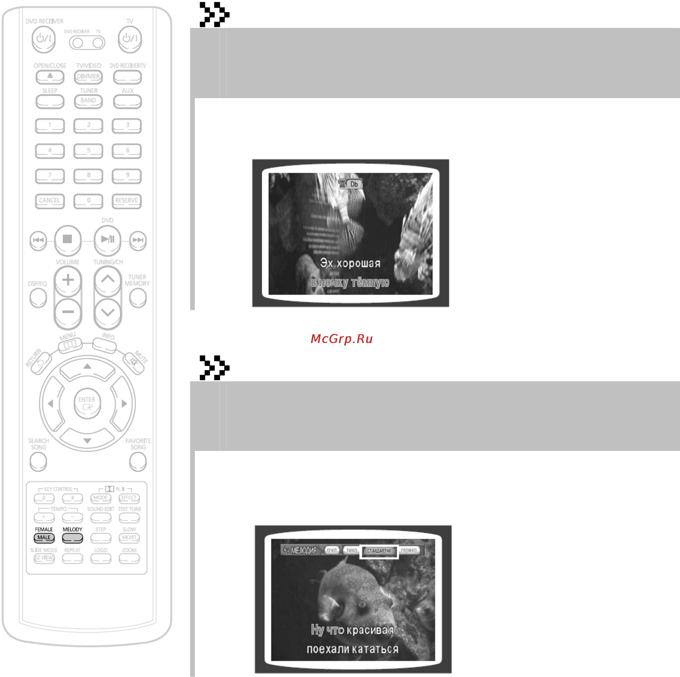 Samsung HT-KD800 [74/91] Выбор мужского женского голоса функция мелодия
