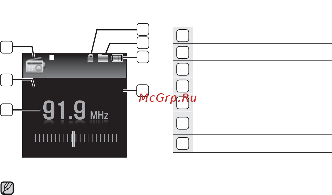 Samsung YP-VP1QB [45/59] Экран рм радио