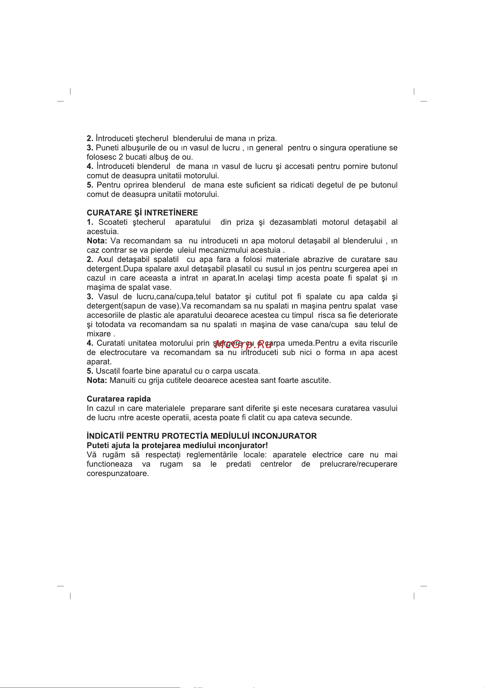 Sinbo SHB-3059 [57/60] Instructiuni de mìxare a albusurì de ou