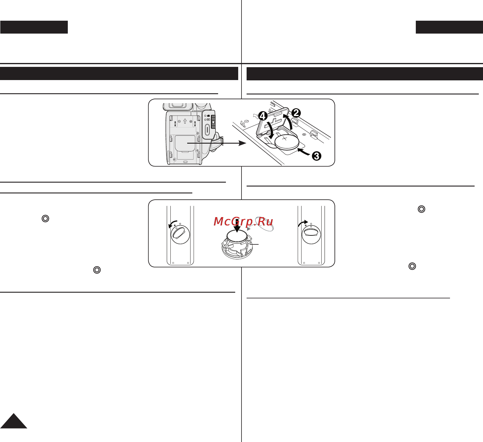 Samsung VP-DC161WI [20/128] Установка литиевого элемента питания в пульт дистанционного управления только vp dc163 i dc165w i dc165wb i