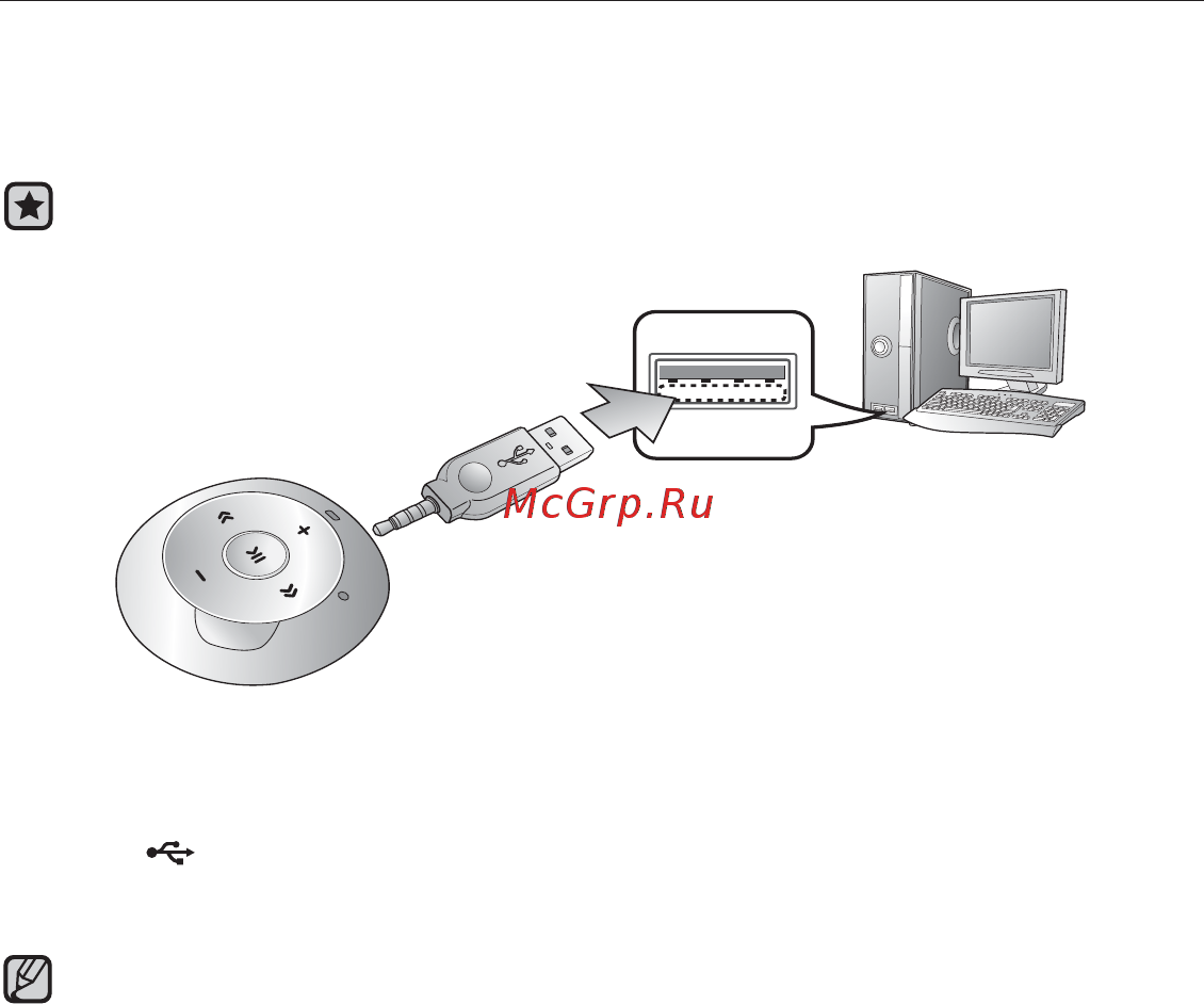 Samsung YP-S2ZW [11/30] Зарядка аккумуляторной батареи