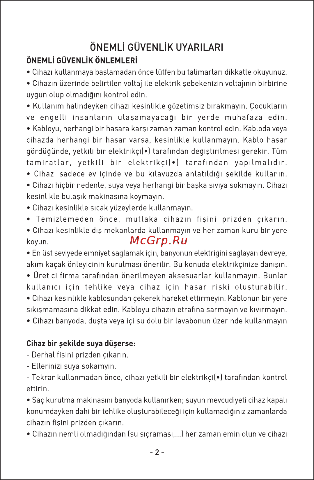 Sinbo SHD-2683 [3/16] Ónemll güvenlík uyarilari