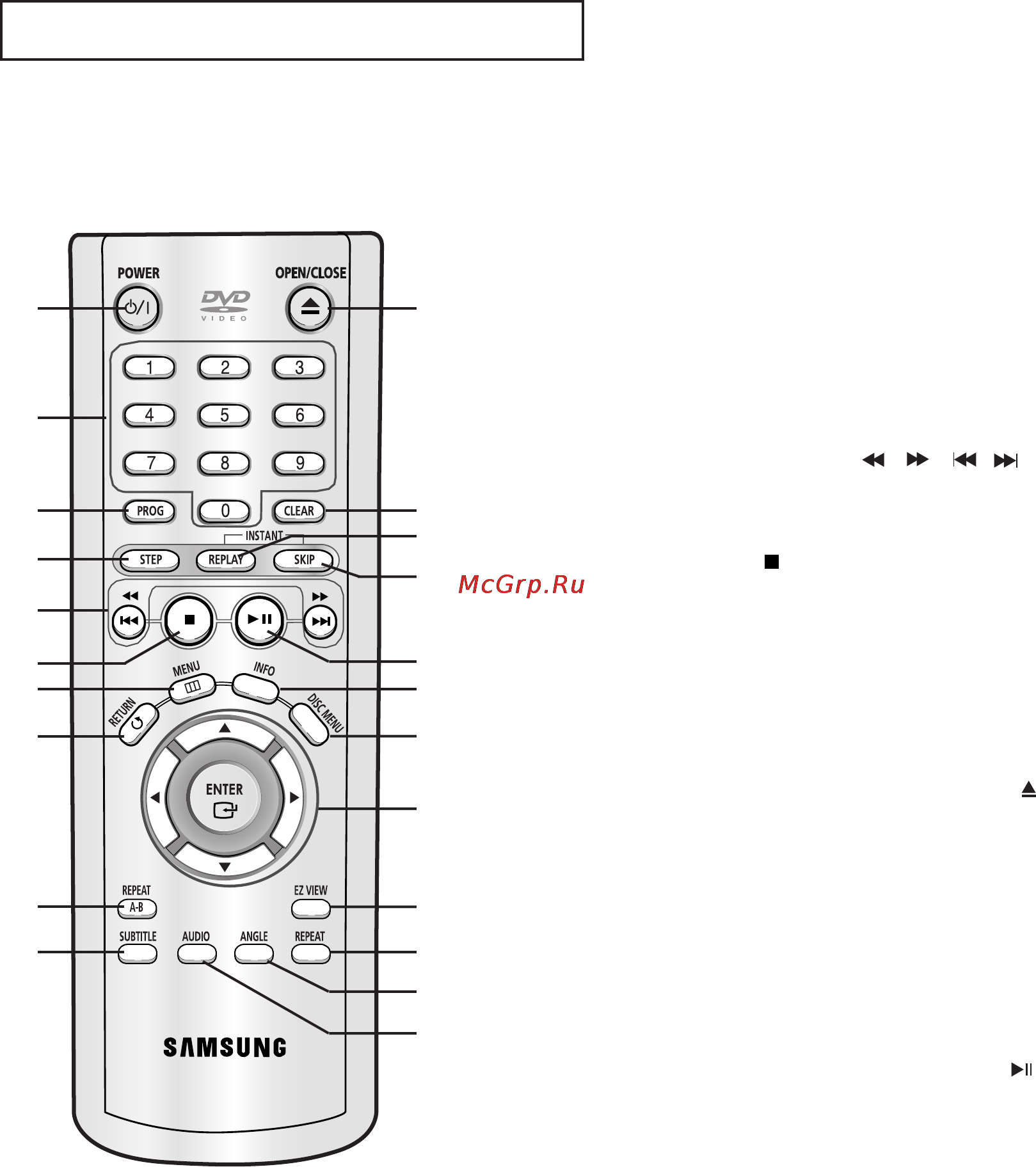 Samsung DVD-P355 [10/118] Знакомство с пультом дистанционного управления