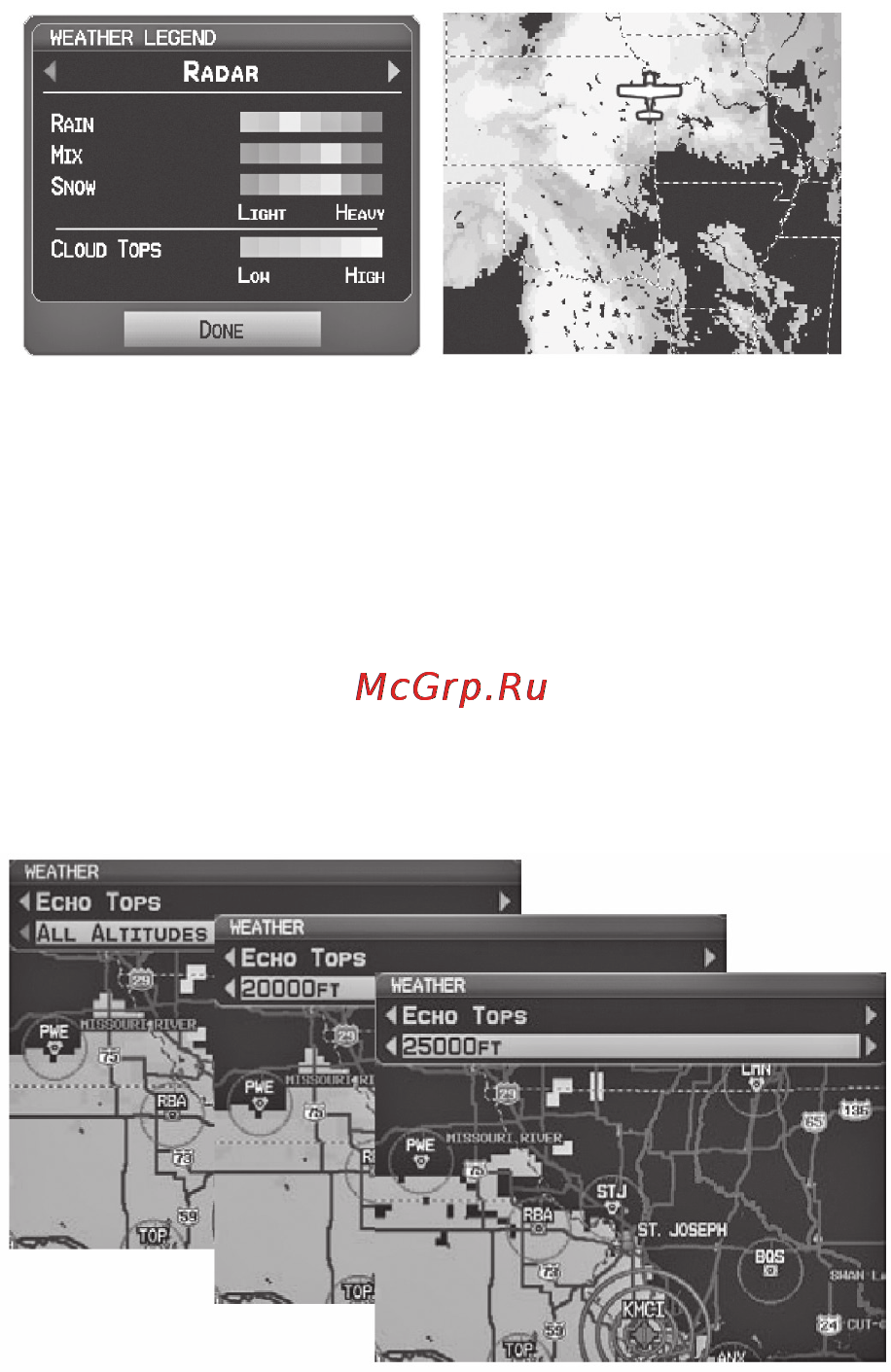 Garmin GPSMAP 695 [104/192] Отраженные верхушки