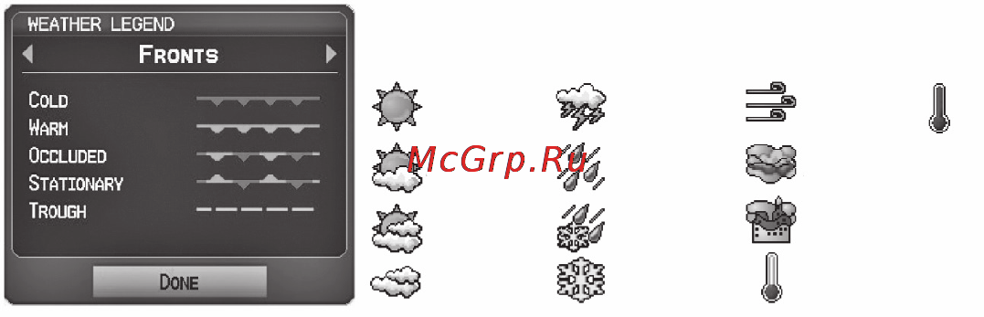 Garmin GPSMAP 695 [111/192] Использование спутниковых метеорологических продуктов хм