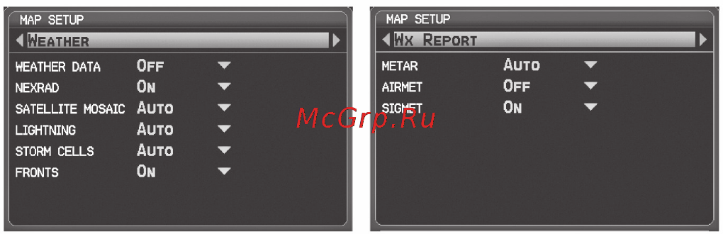 Garmin GPSMAP 695 [113/192] Восстановление метеорологических данных по умолчанию для страницы карты