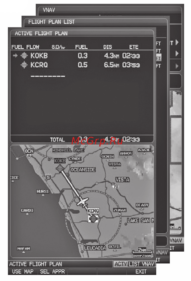 Garmin GPSMAP 695 [29/192] Страницы планов полетов fpl