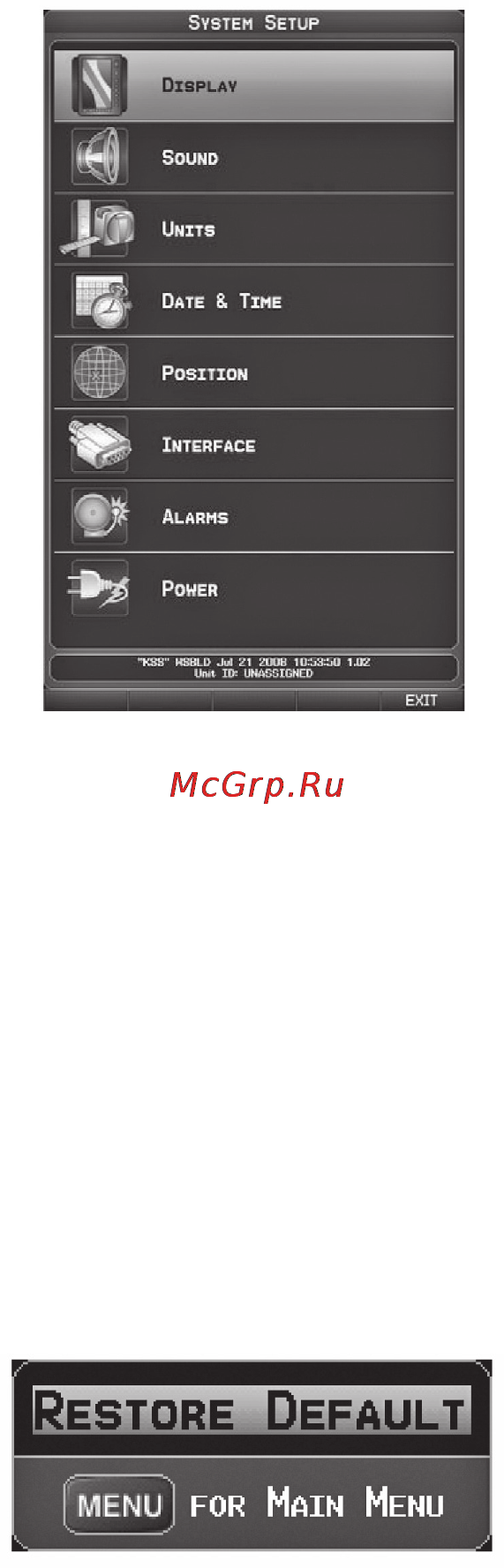 Garmin GPSMAP 695 [31/192] Восстановление системных настроек по умолчанию