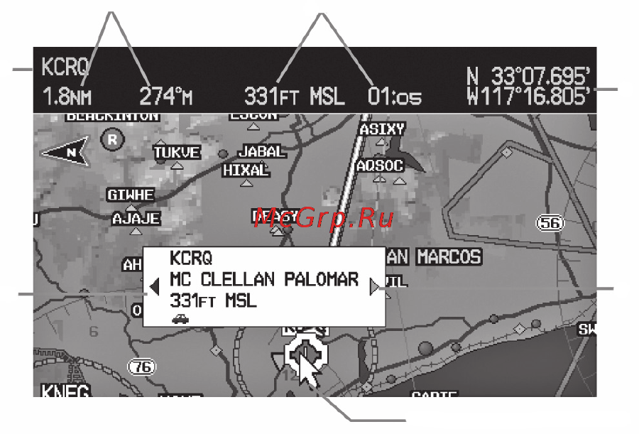 Garmin GPSMAP 695 [54/192] Прокрутка карты