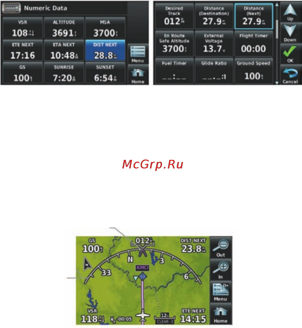 Garmin Aera 550 [44/177] Цифровые данные полета