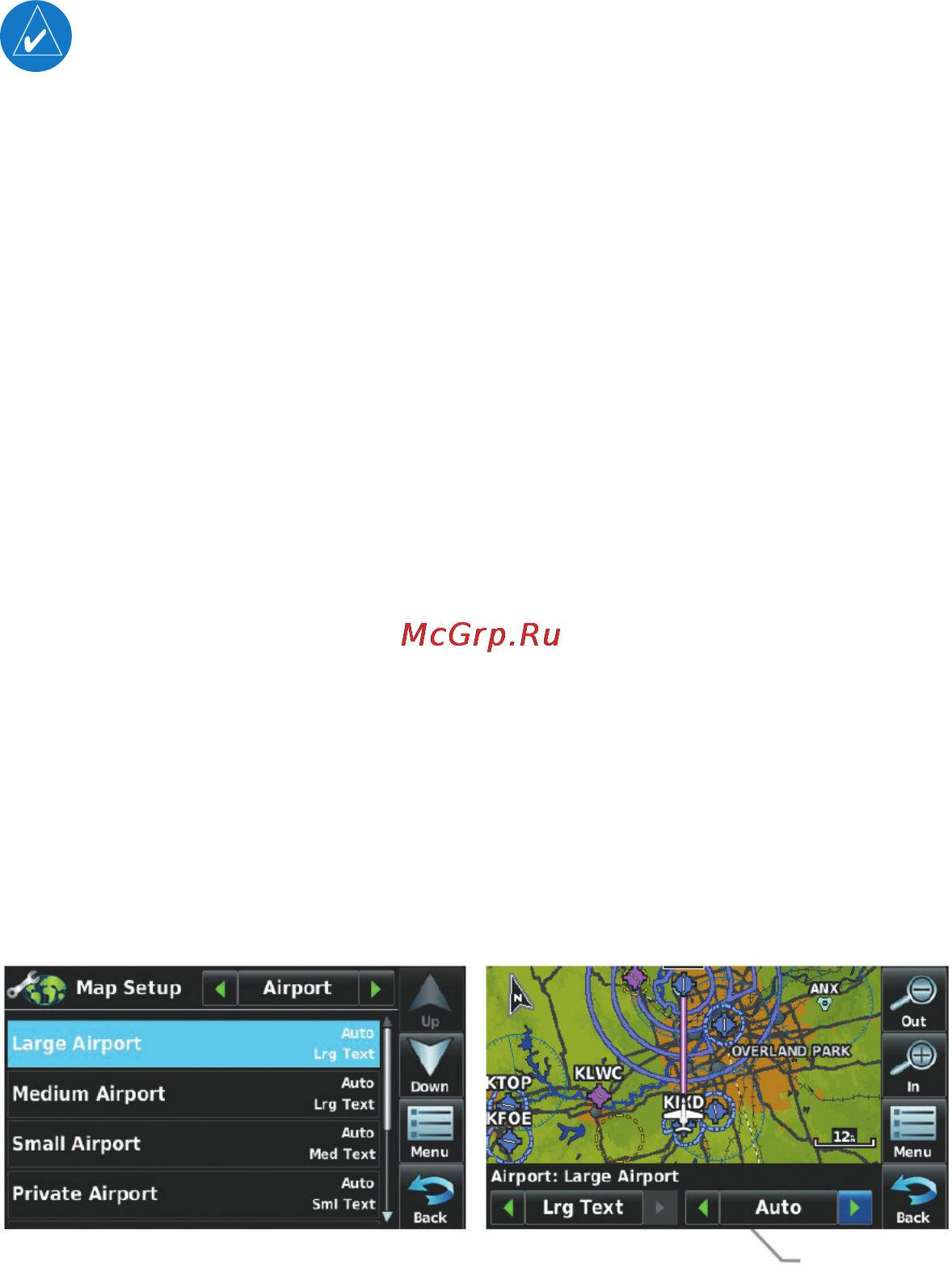 Garmin Aera 510 [52/177] Аэропорты навигационные знаки города и дороги