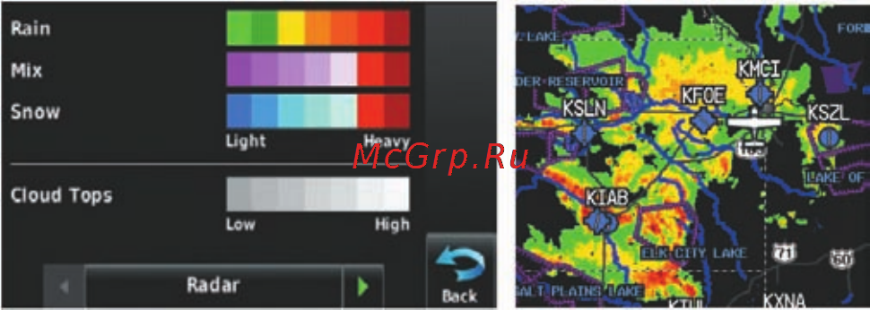 Garmin Aera 510 [88/177] Абнормальные состояния nexrad