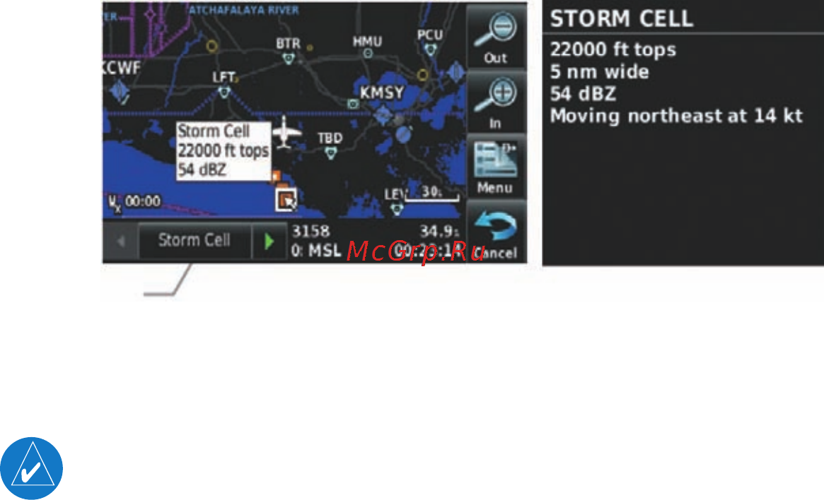 Garmin Aera 510 [91/177] Примечание информация metar отображается только в пределах установленной авиационной базы данных aera