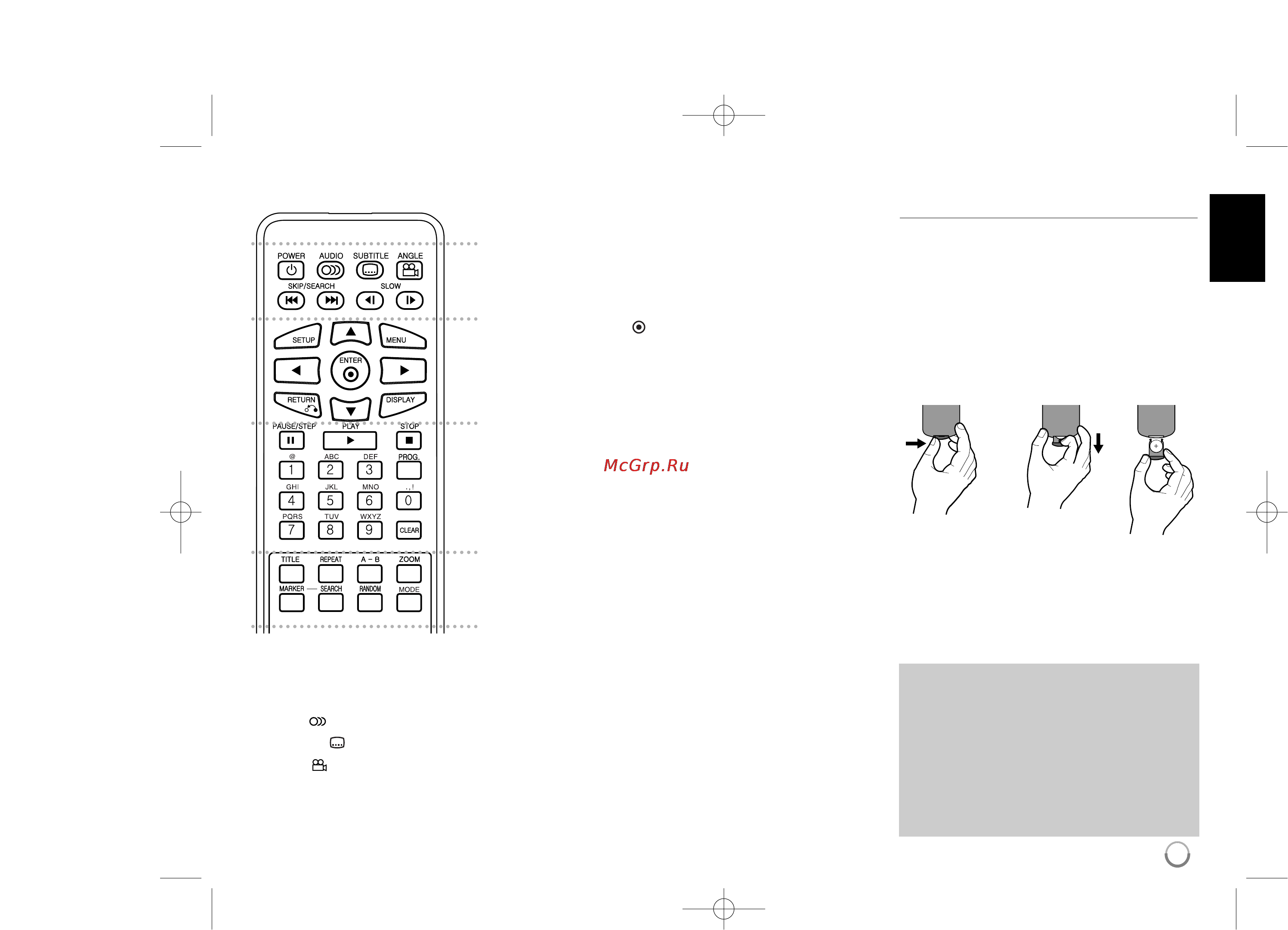 LG DP-392 B [5/18] Пульт ду