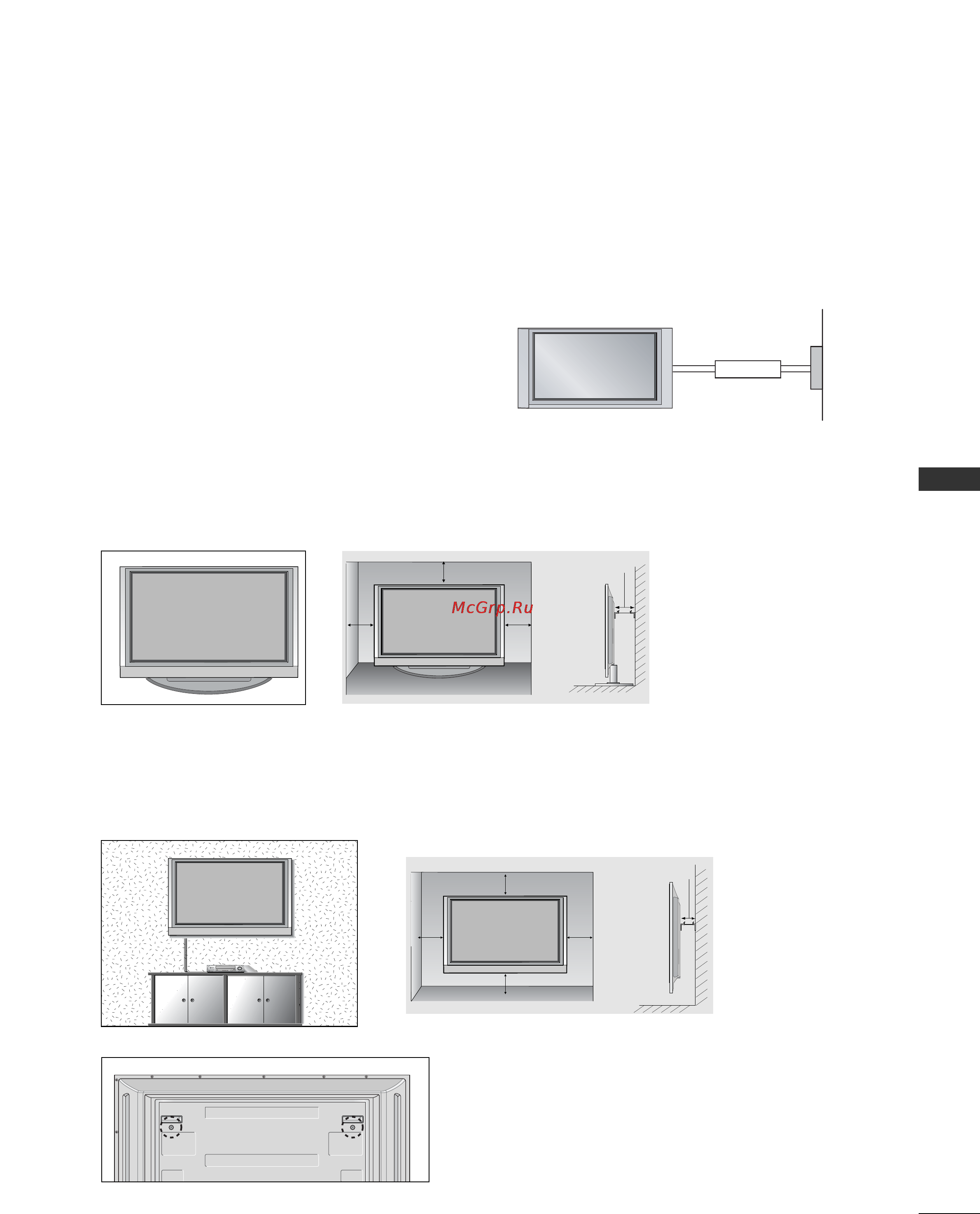 LG 42PC3RV [17/87] Монтаж на стену горизонтальное размещение