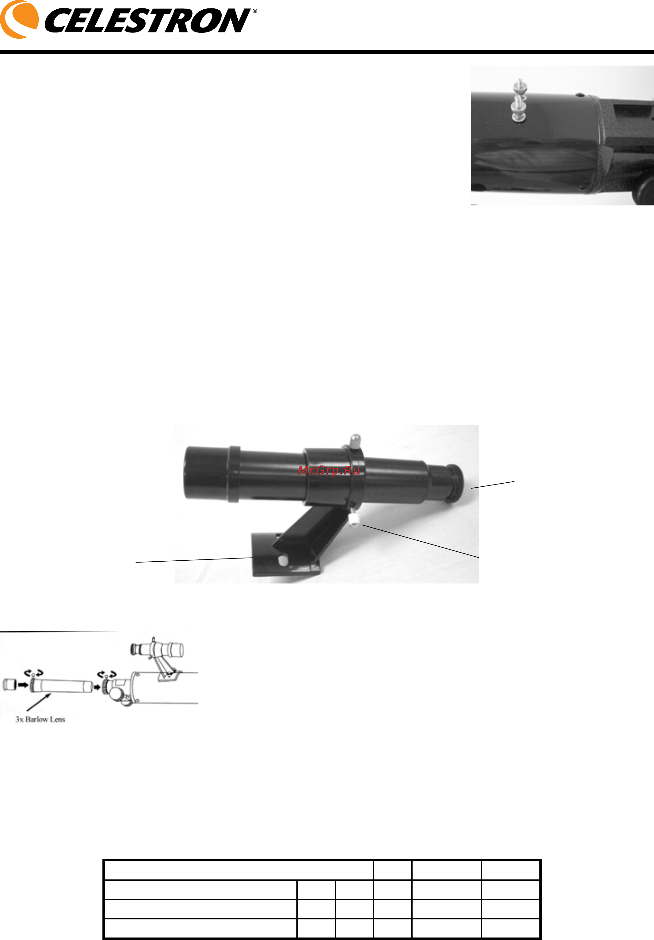 Celestron PowerSeeker 70 EQ [10/28] Установка и использование линзы барлоу