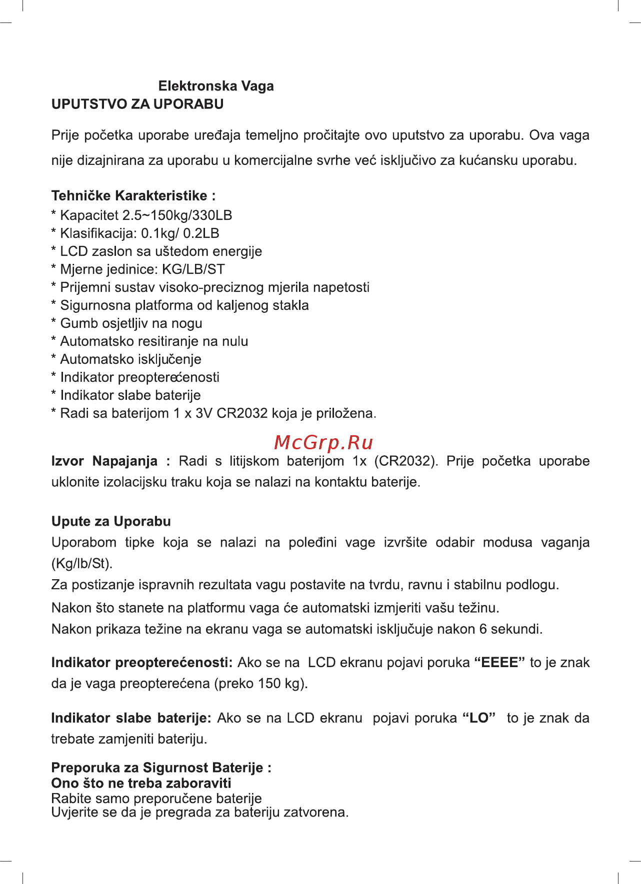 Sinbo SBS-4428 [27/30] Hrvatski