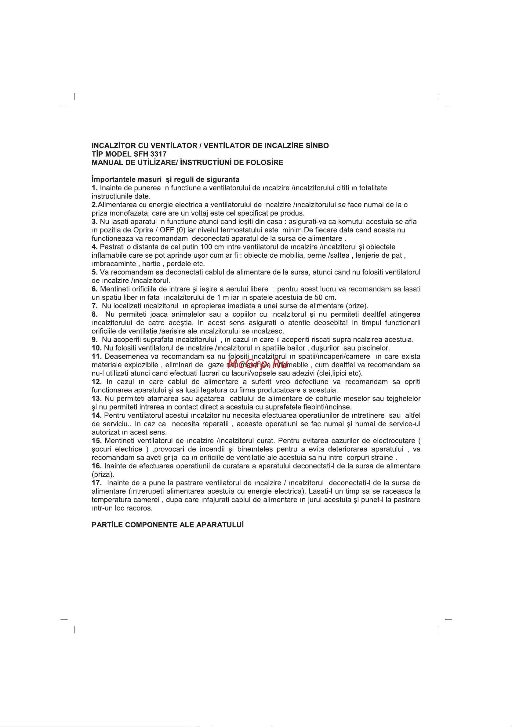 Sinbo SFH-3317 [34/40] Român