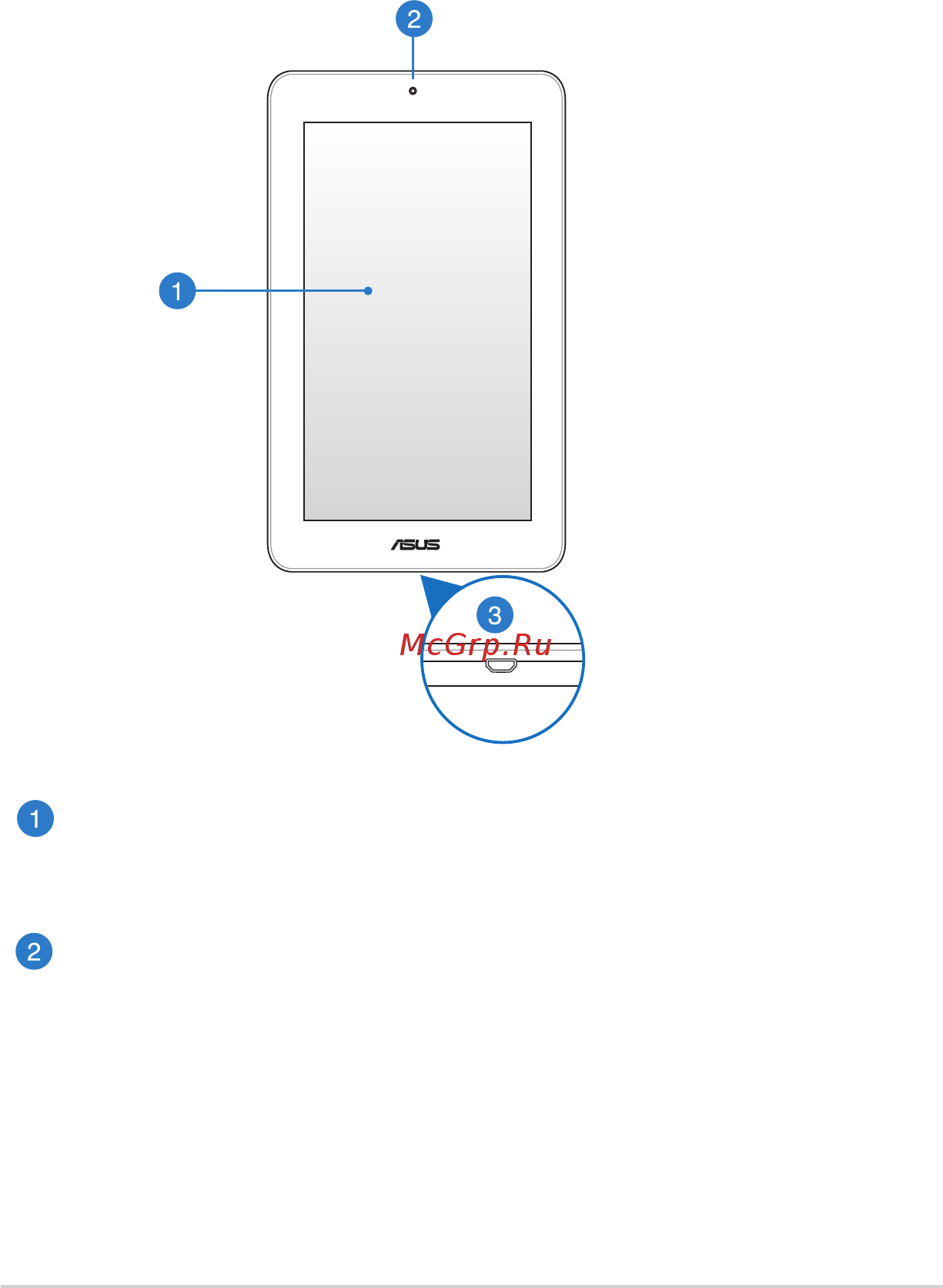 Asus Memo Pad ME173X 16Gb White (1A017A) [12/106] Вид спереди