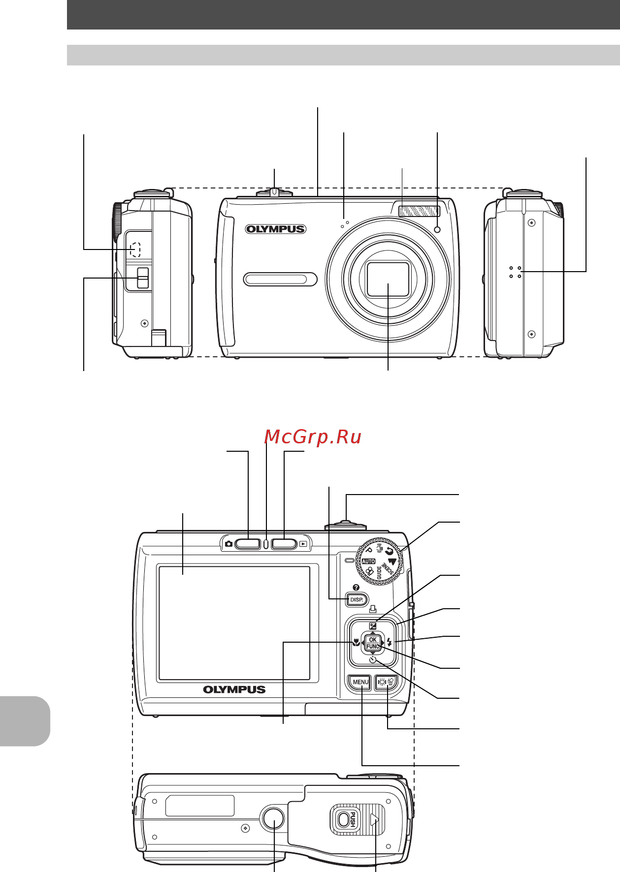 Olympus X-840 [56/61] Названия деталей