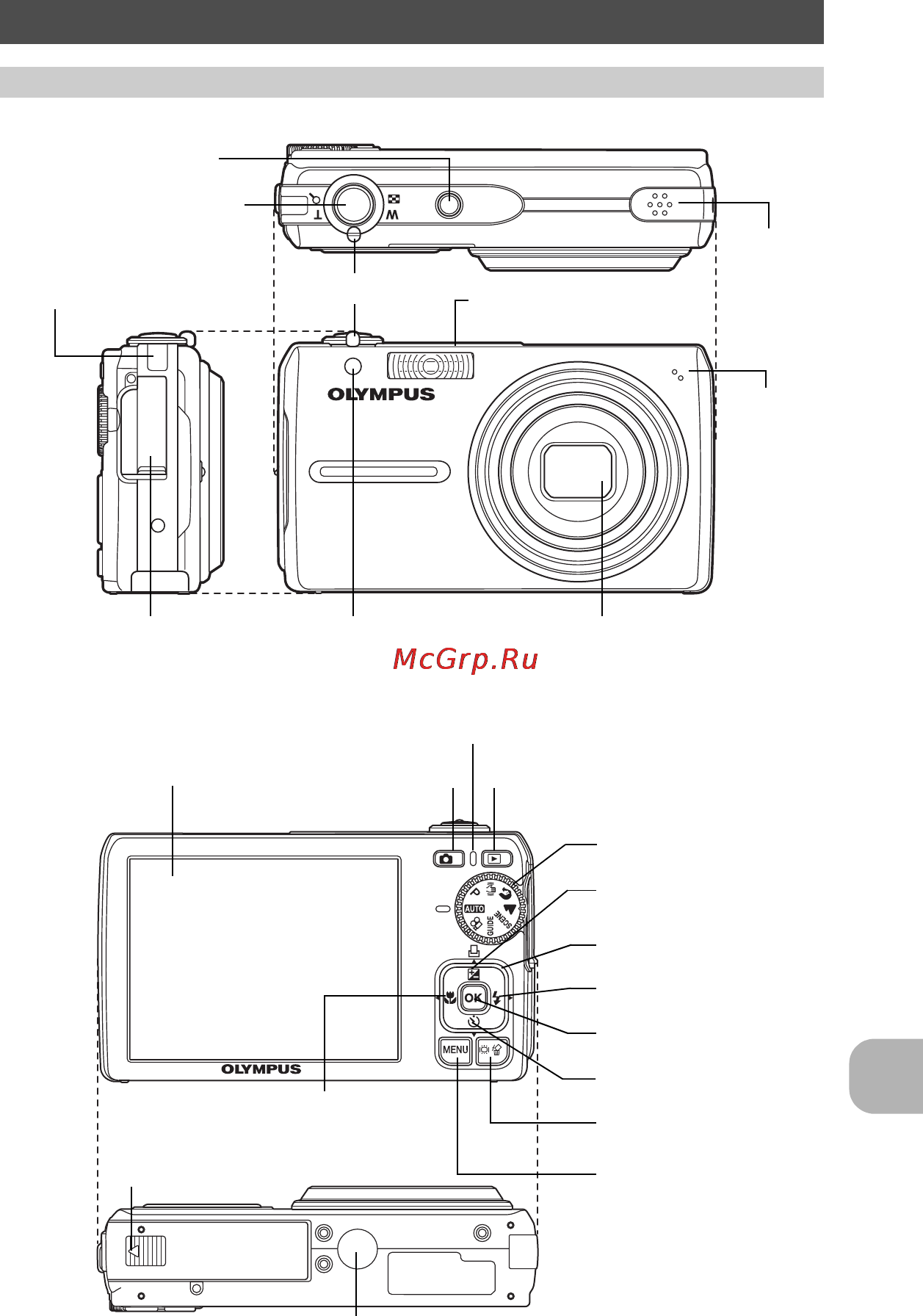 Olympus X-825 [59/64] Названия деталей
