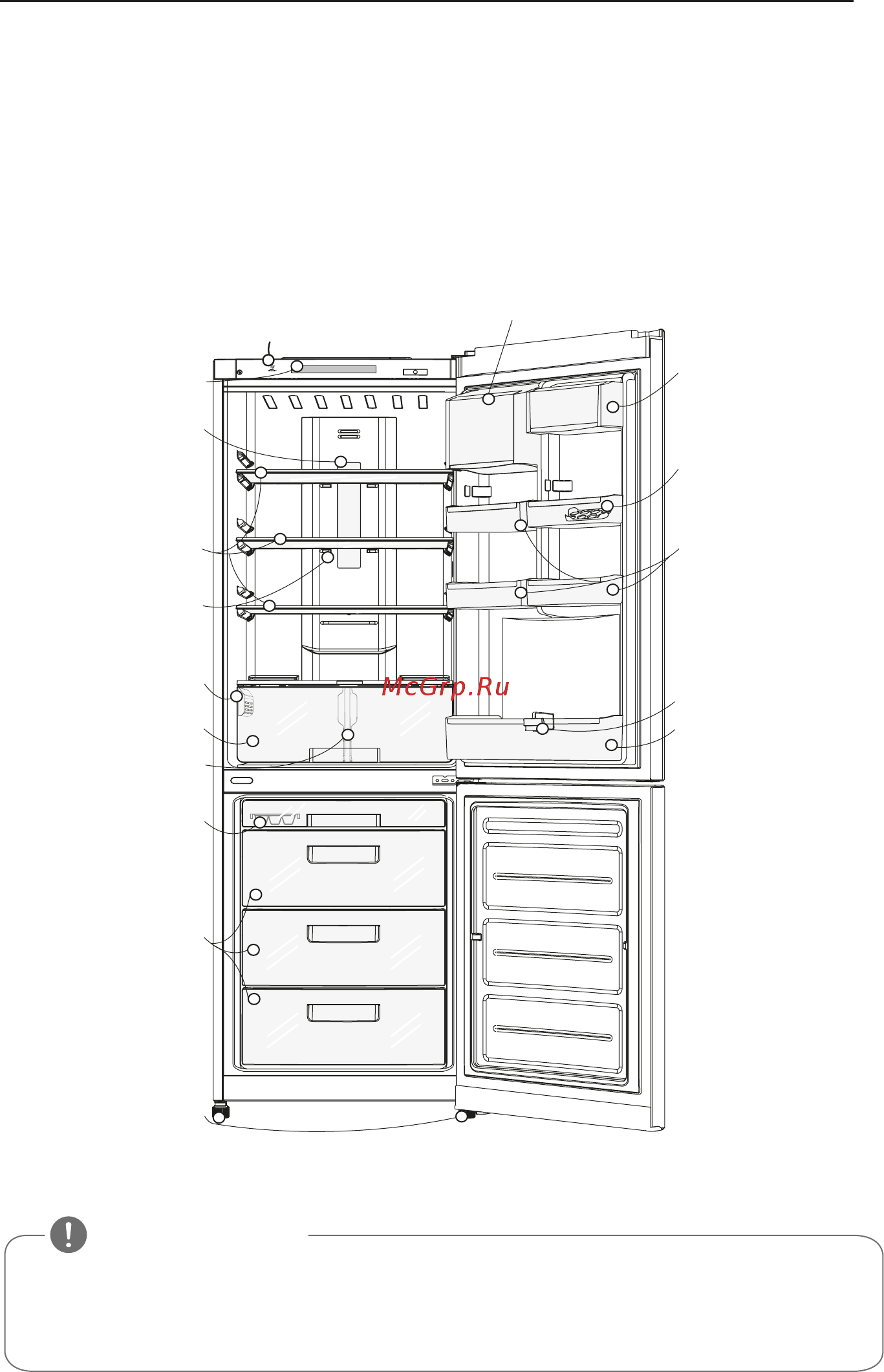 LG GA-B409SLCA [9/24] Основные части холодильника