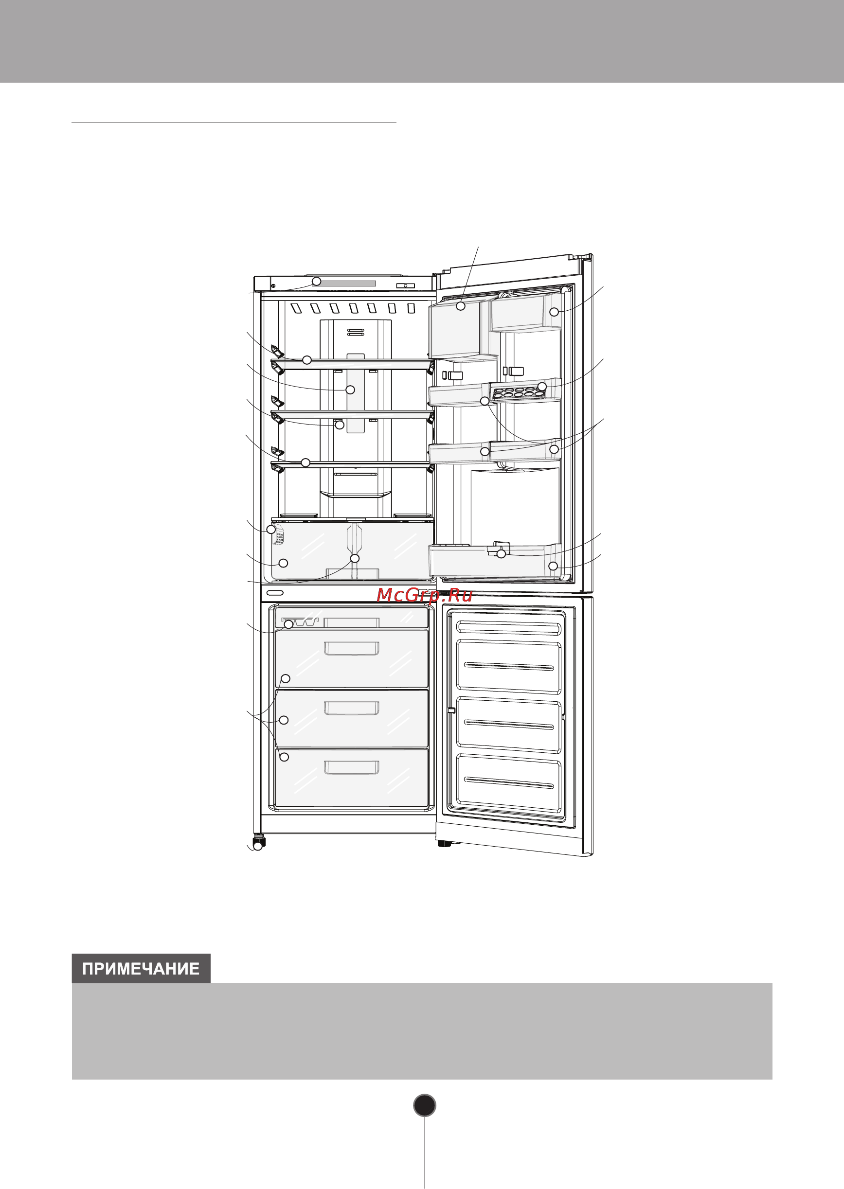 LG GA-B409SAQA [10/28] Основные части холодильника